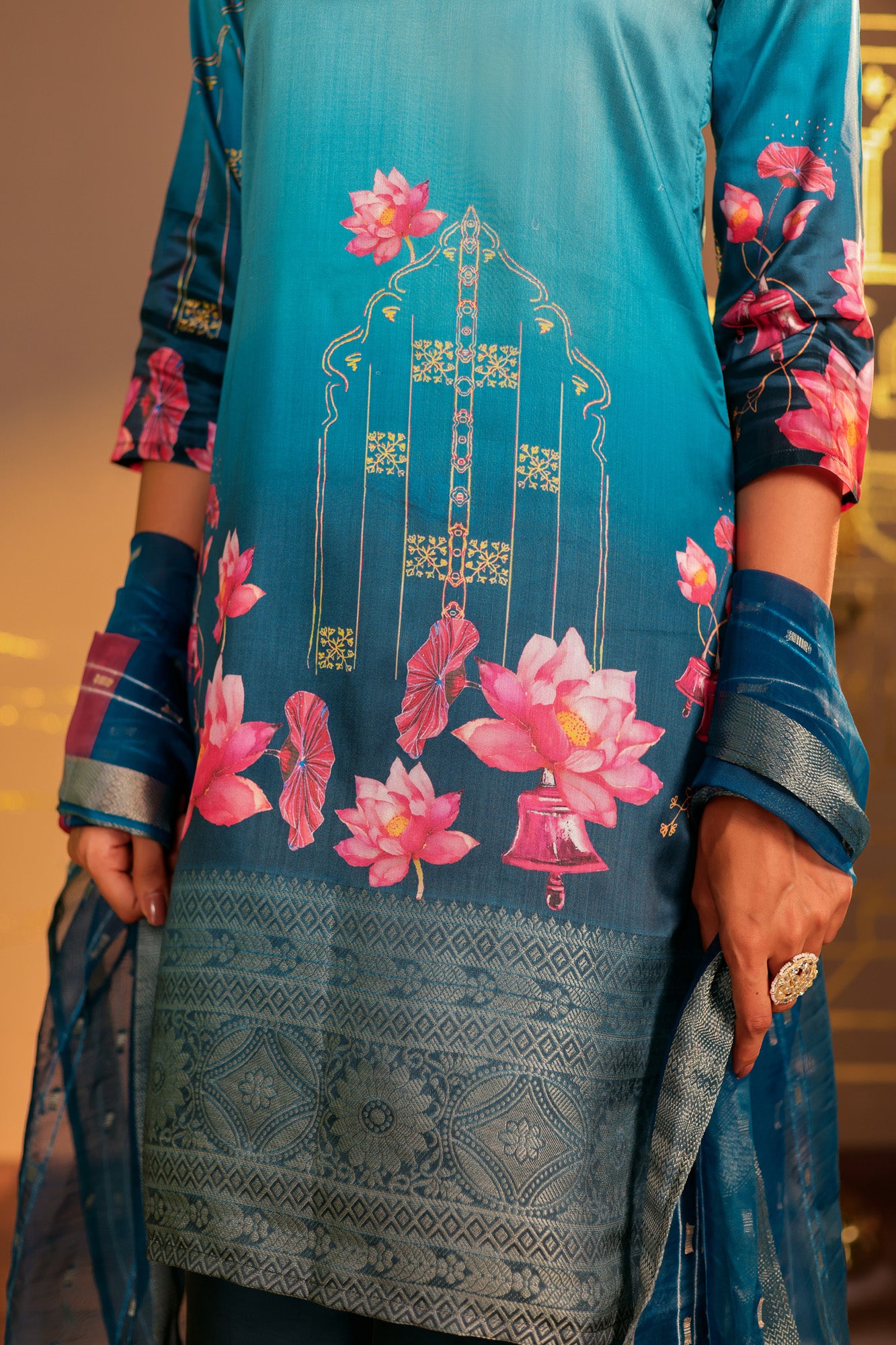 Blue Ombre Kurta set with Palazzo