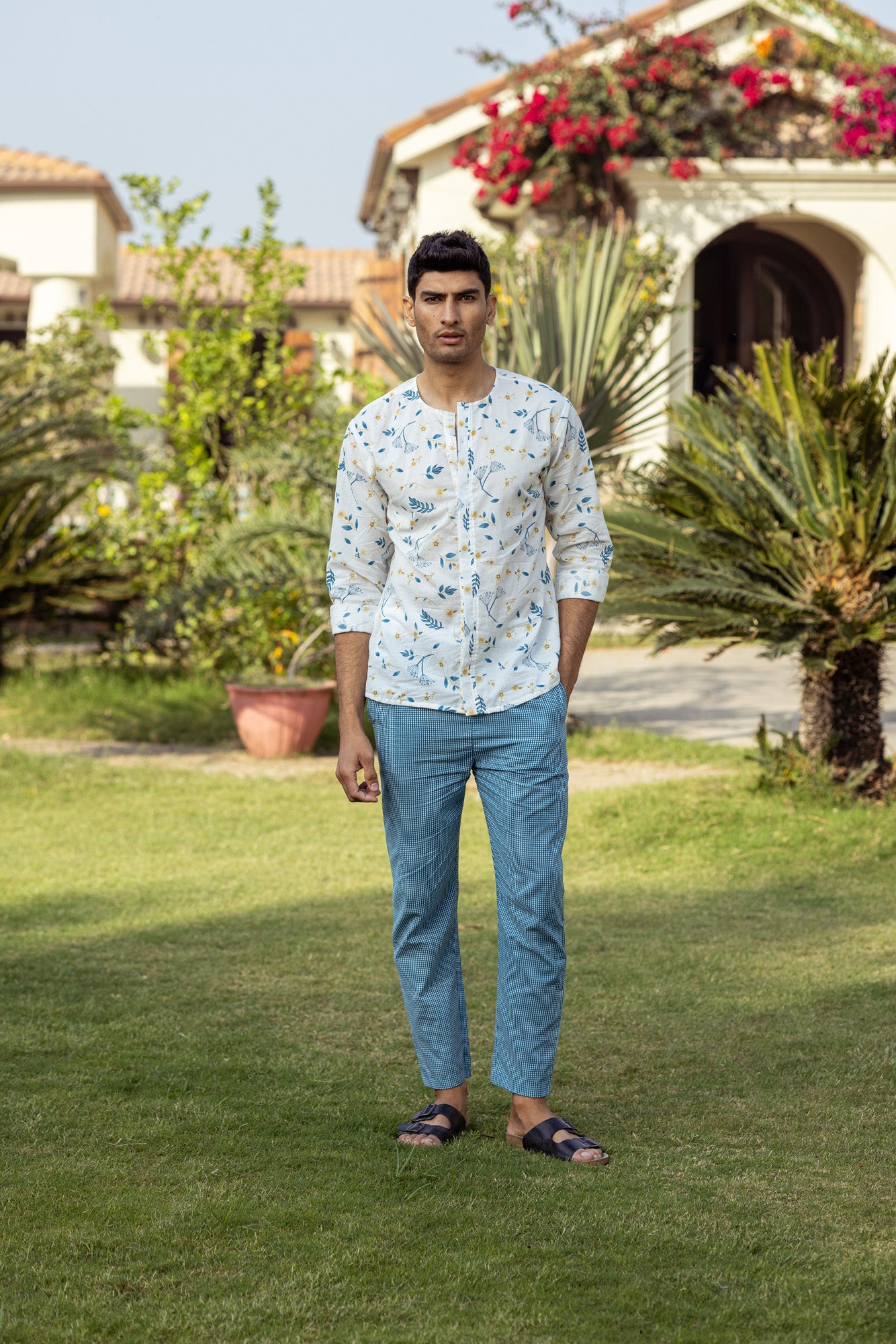 Blue Tropical Mens Shirt