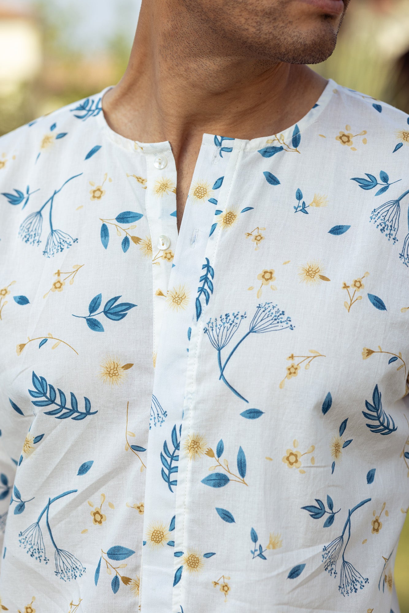 Blue Tropical Mens Shirt