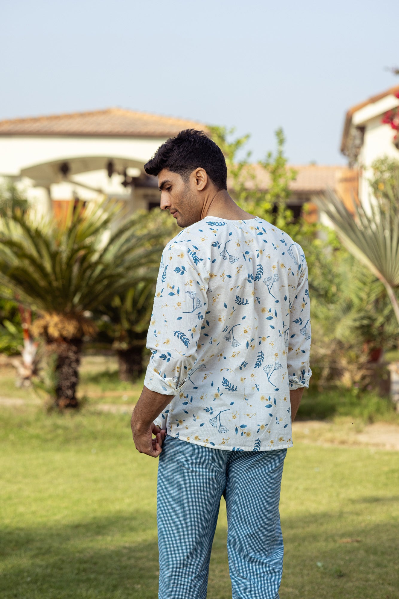 Blue Tropical Mens Shirt