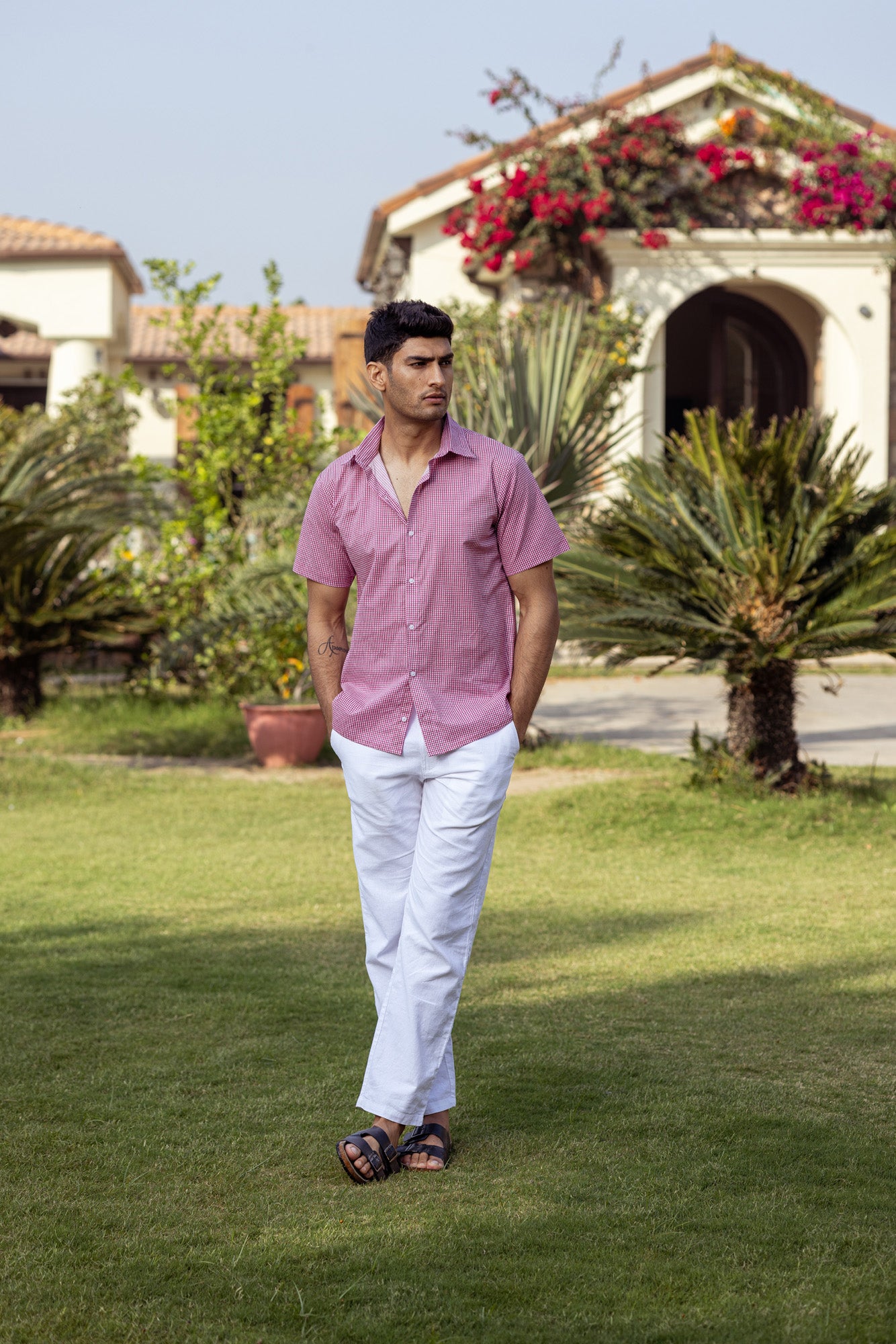 Pink Checks Half Sleeve Shirt