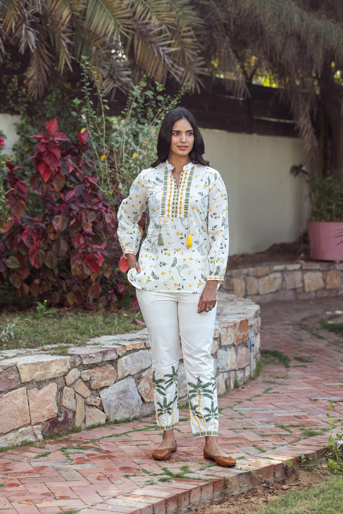 Yellow Tropical Print Co-Ord Set