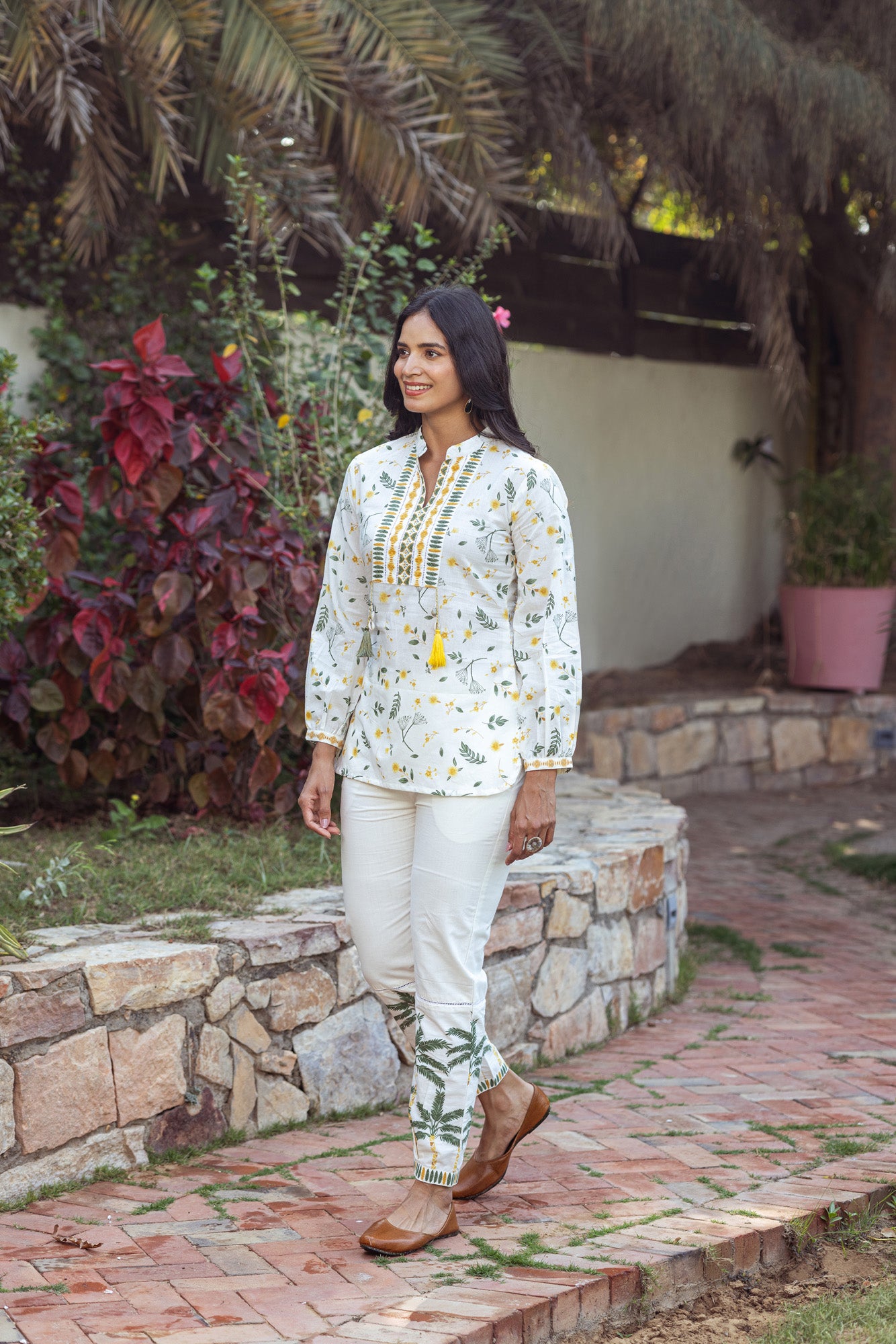 Yellow Tropical Print Co-Ord Set