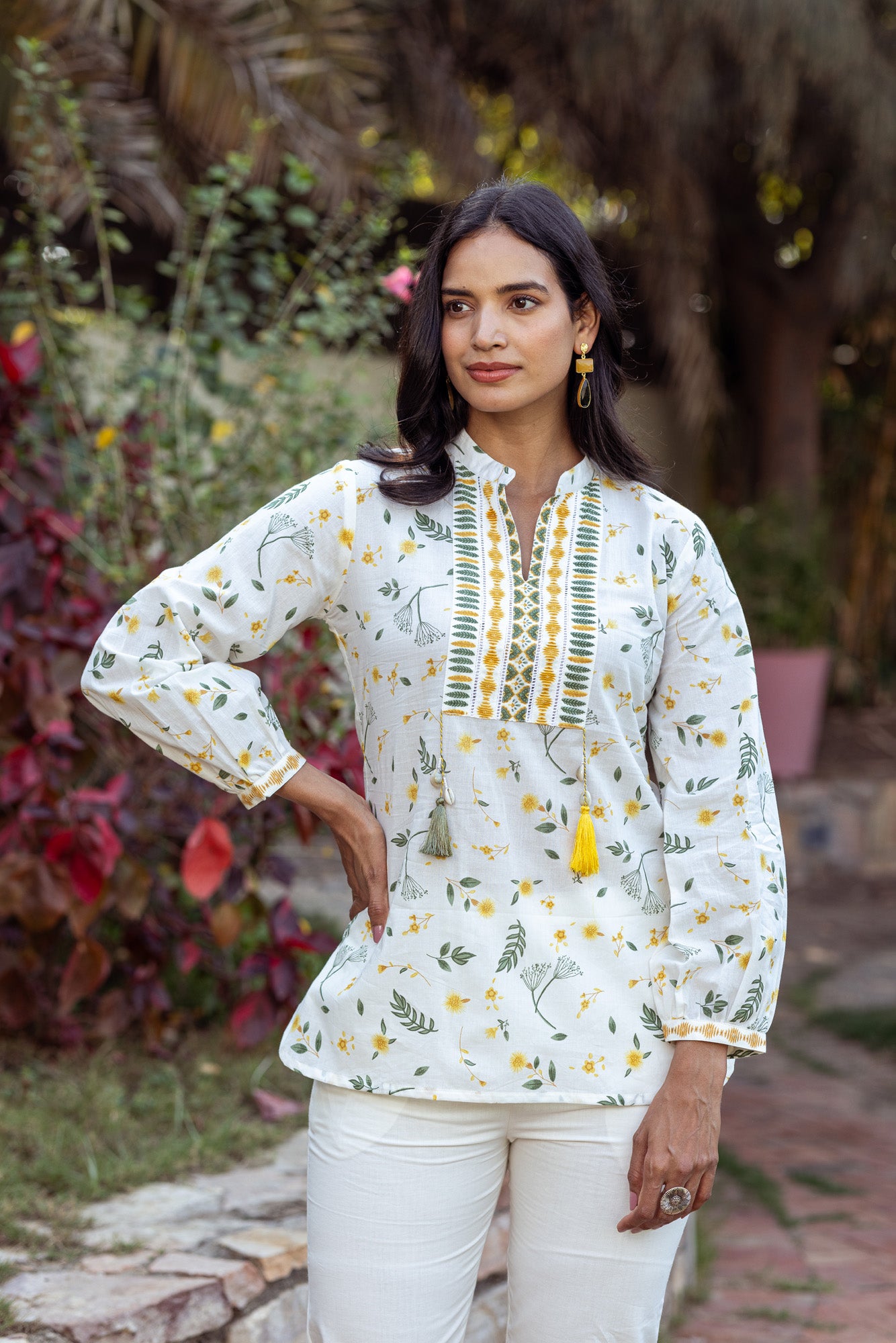 Yellow Tropical Print Co-Ord Set