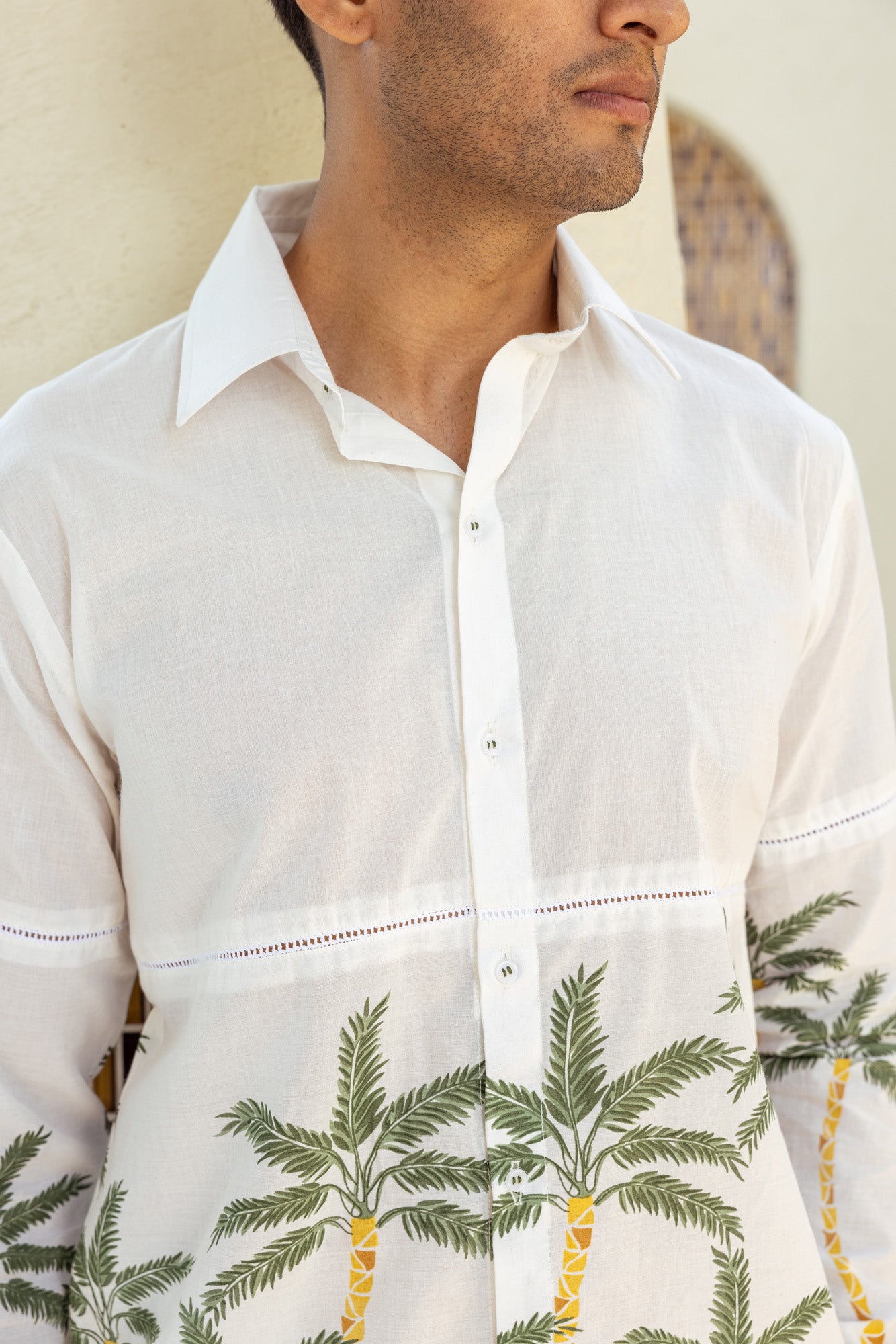 Green Tropical Print Mens Co Ord Set