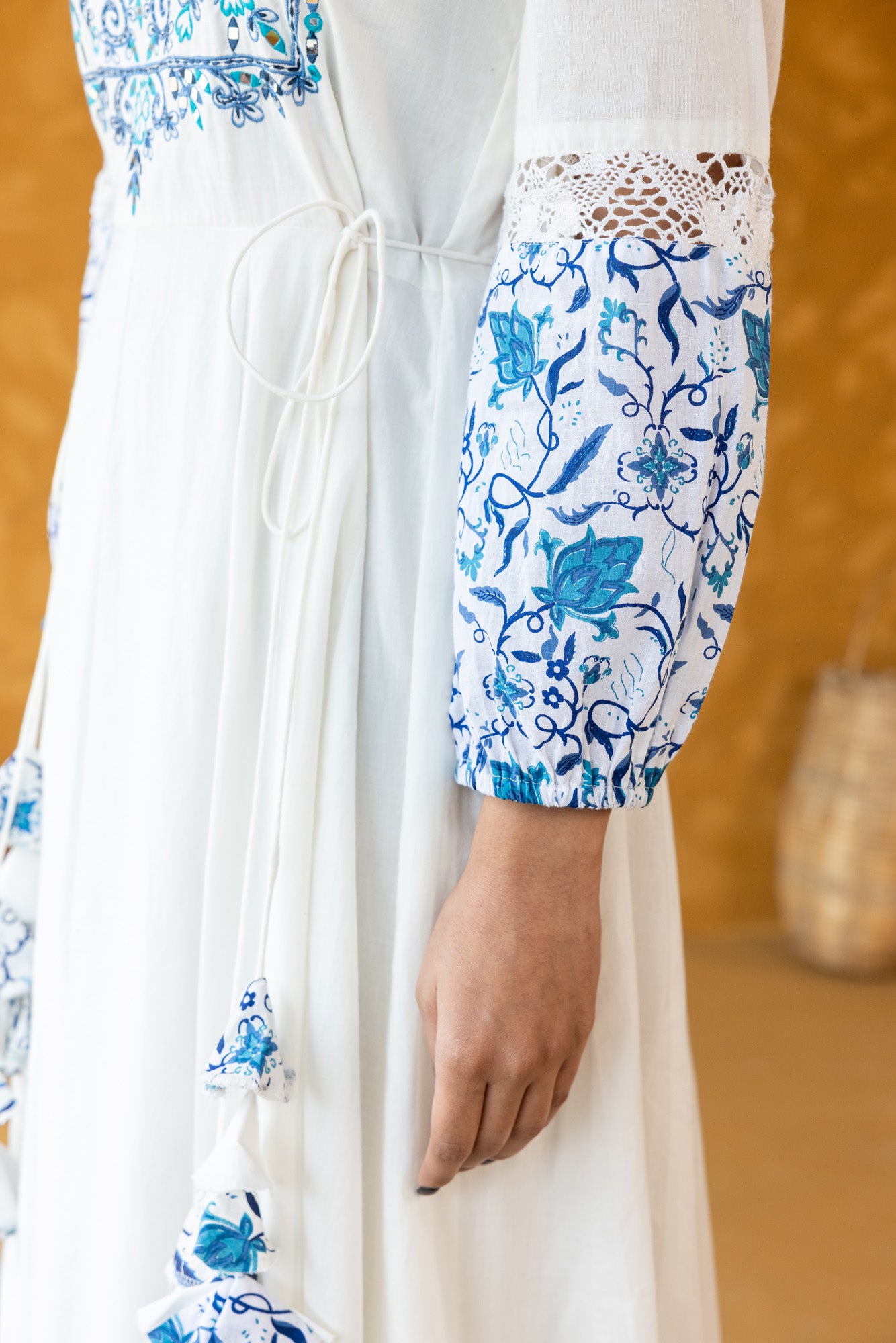 Azure Embroidered Long Dress