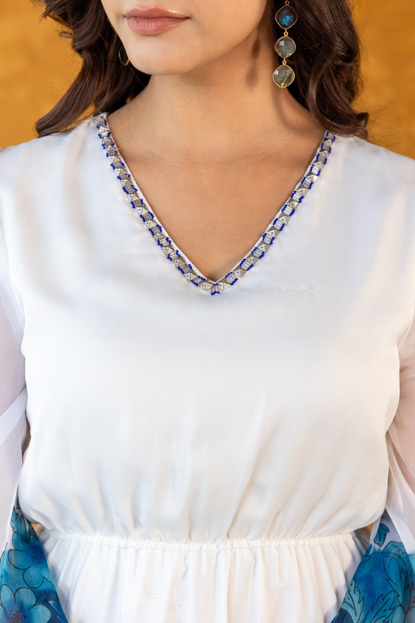 Azure Ombre Print Midi Dress