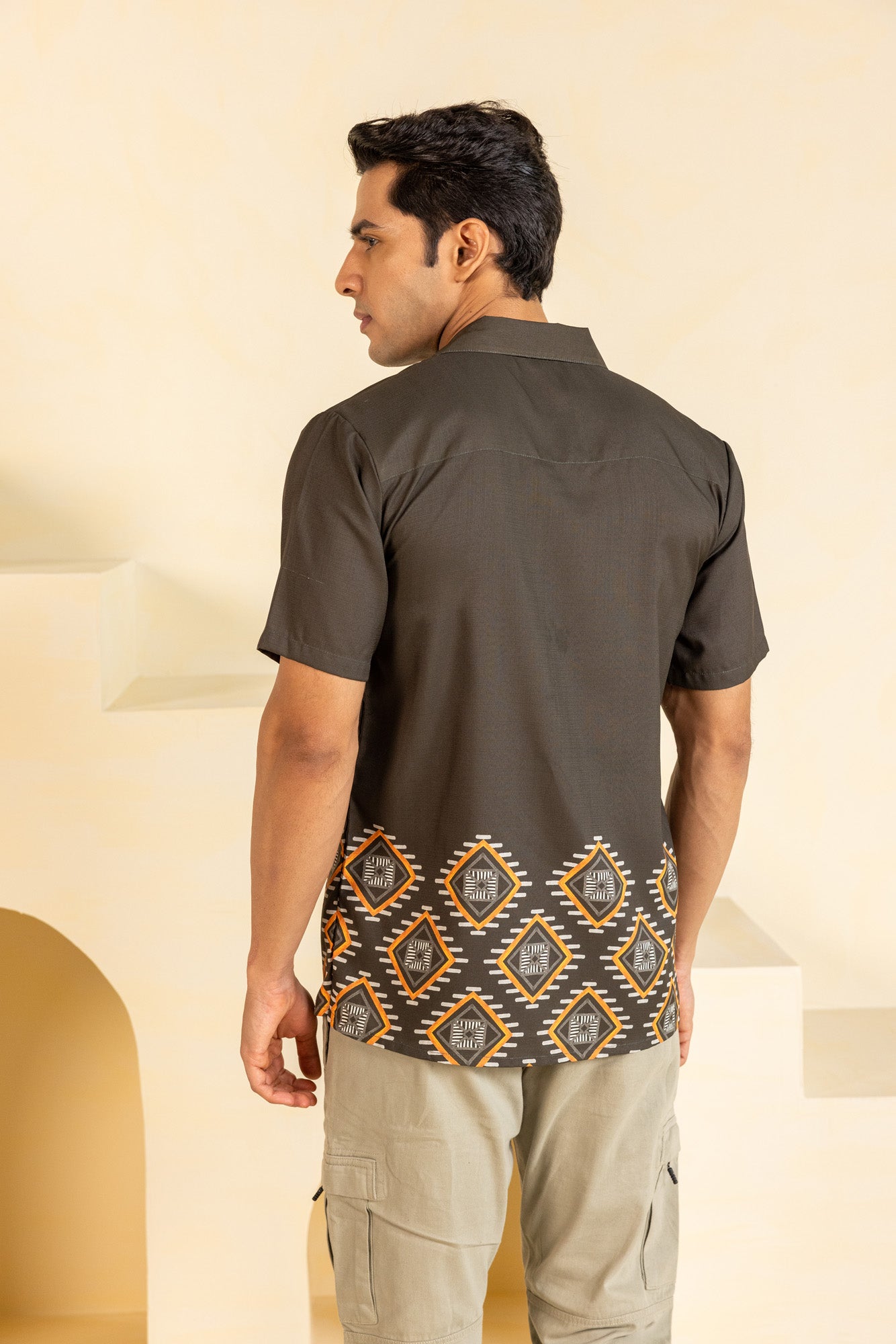 Dark Brown Ikat Shirt