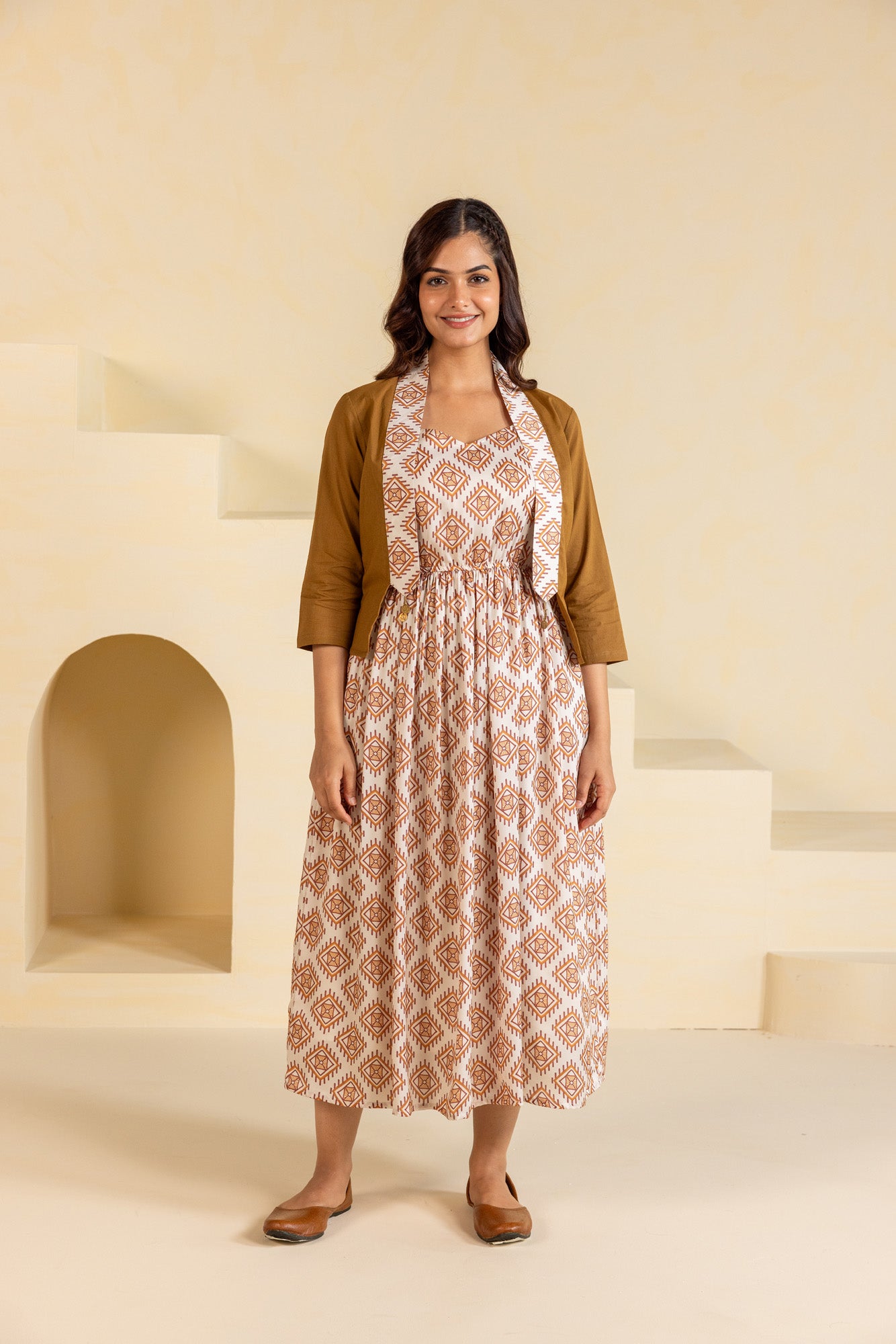 Ikat Dress with Jacket