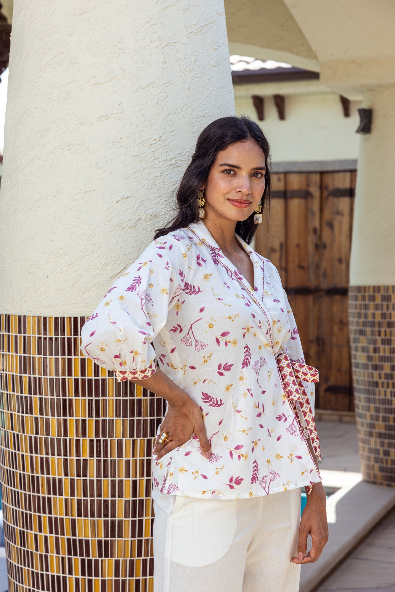 Pink Tropical Print Co Ord Set