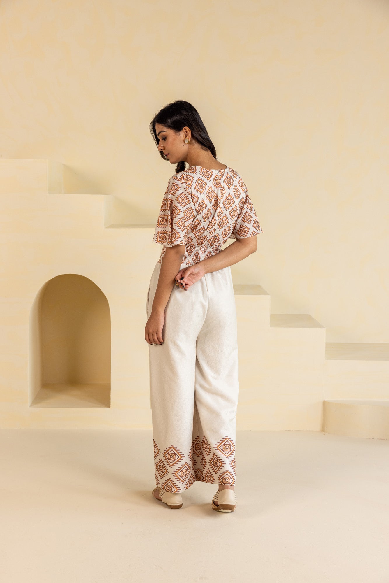 Ikat Print Jump Suit