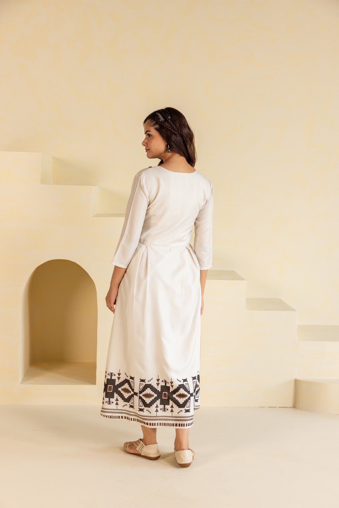 Cream Midi Dress