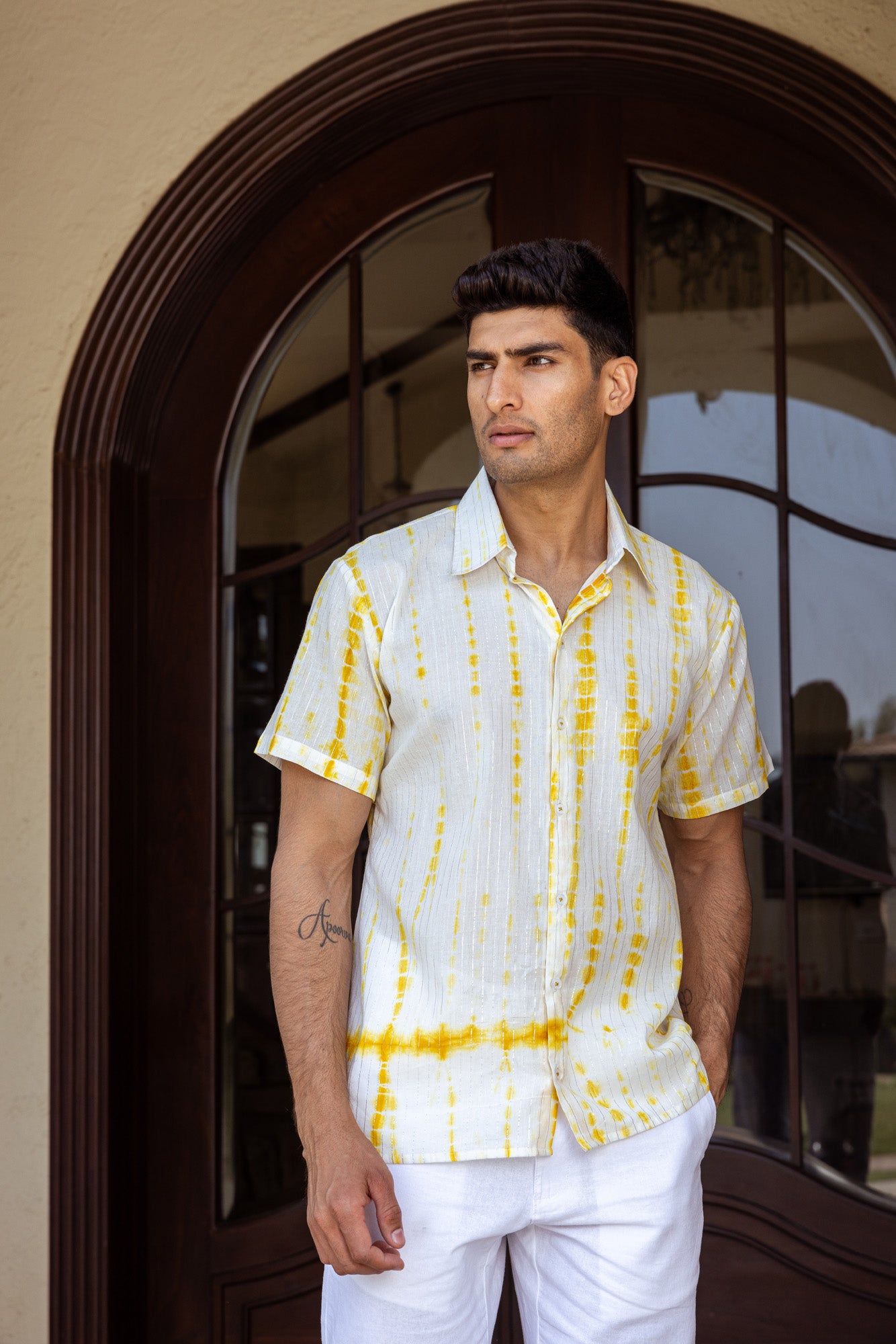 Rang E Haldi Mens Half Sleeve Shirt