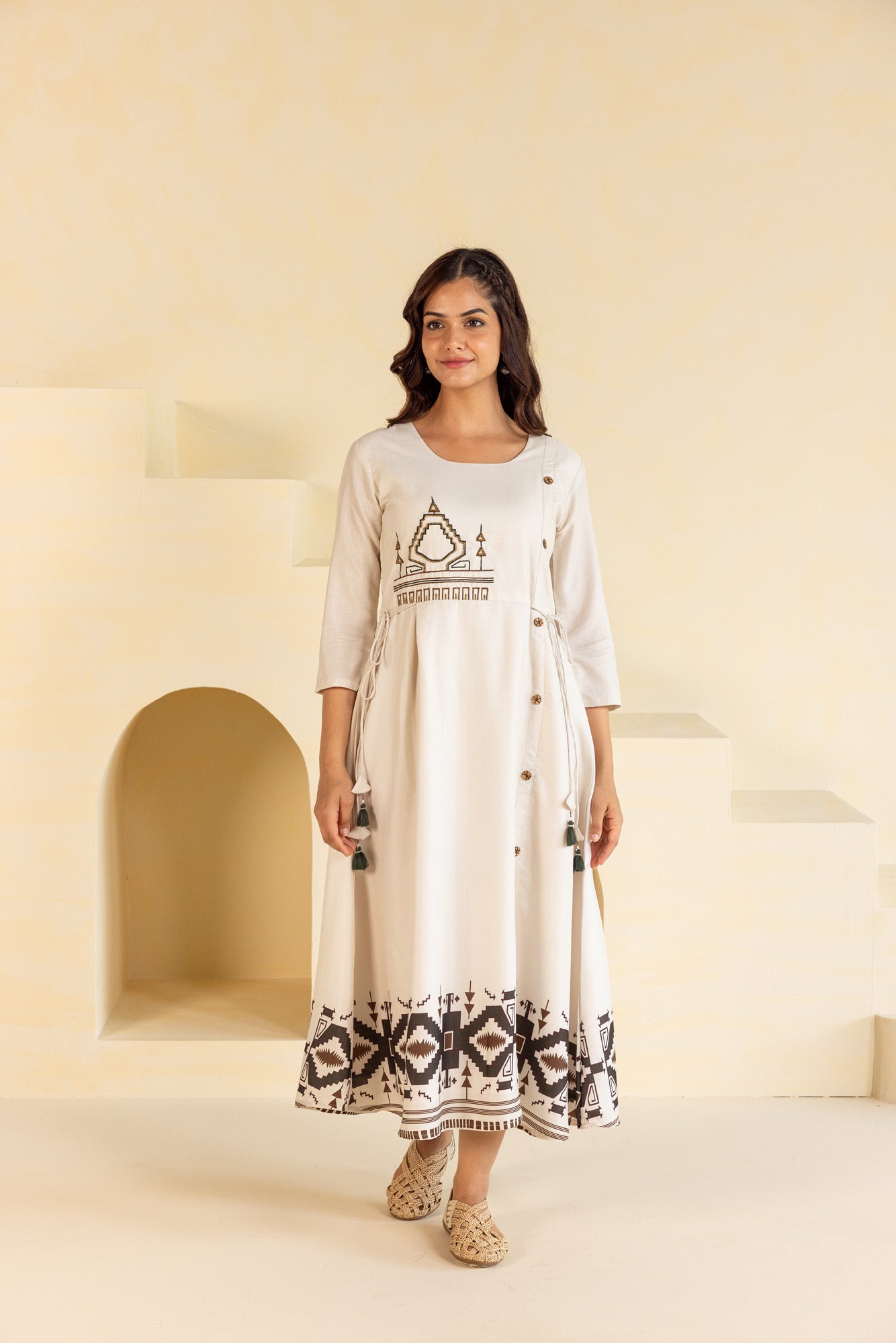 Cream Midi Dress