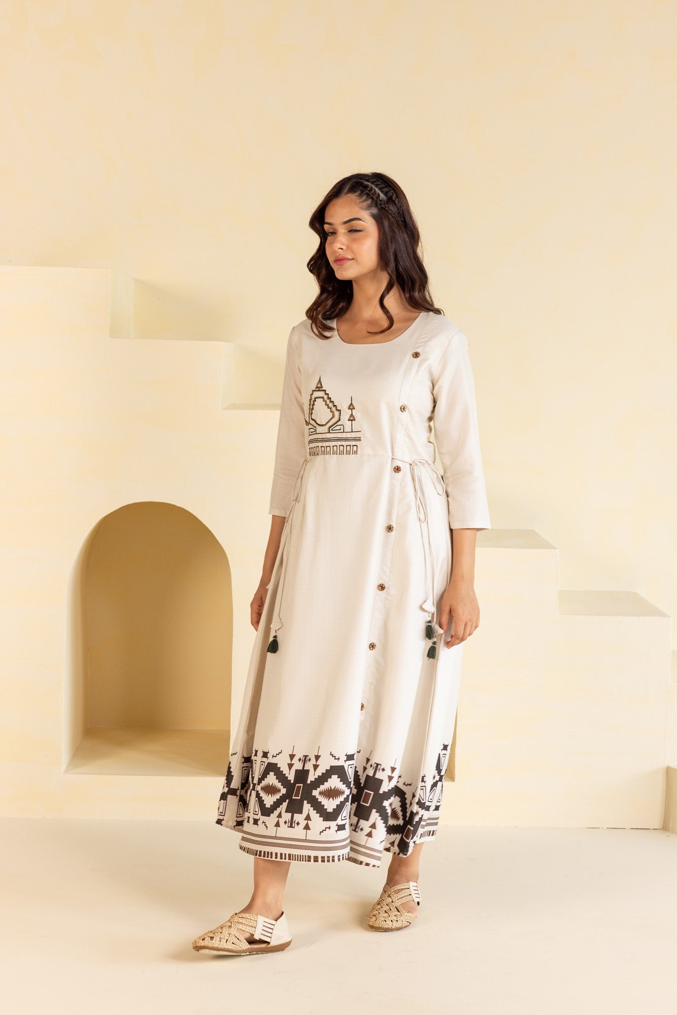 Cream Midi Dress