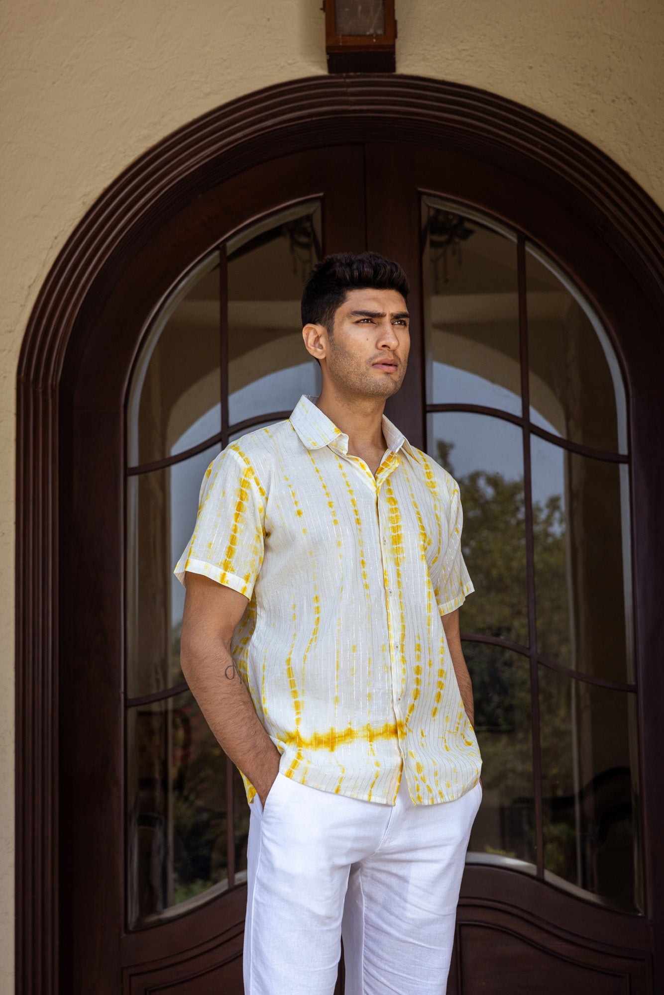 Rang E Haldi Mens Half Sleeve Shirt