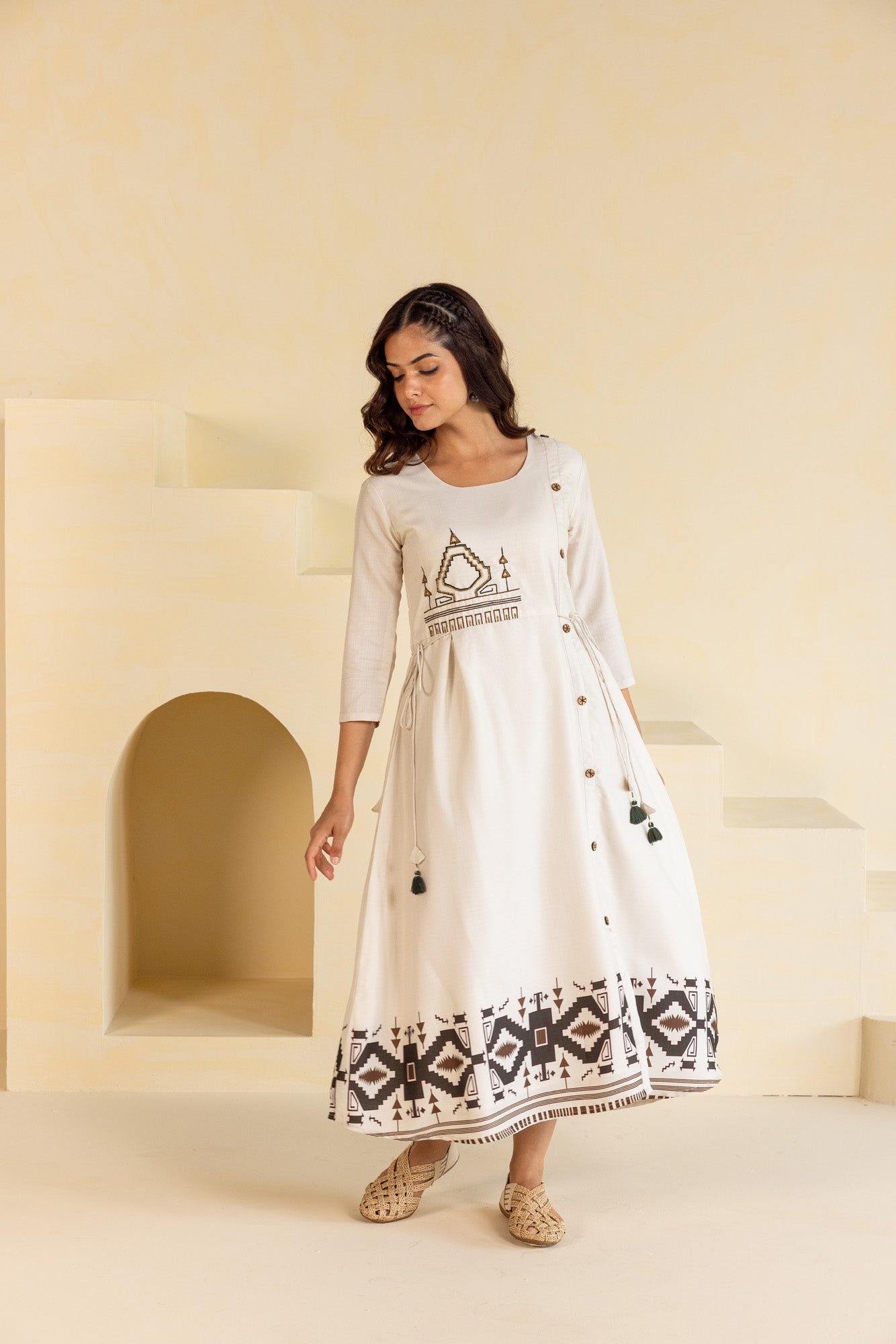 Cream Midi Dress
