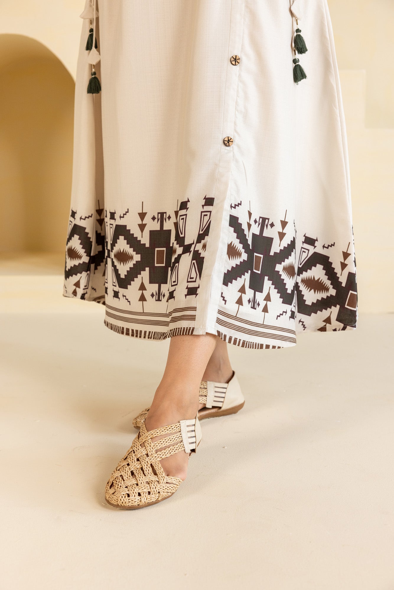 Cream Midi Dress