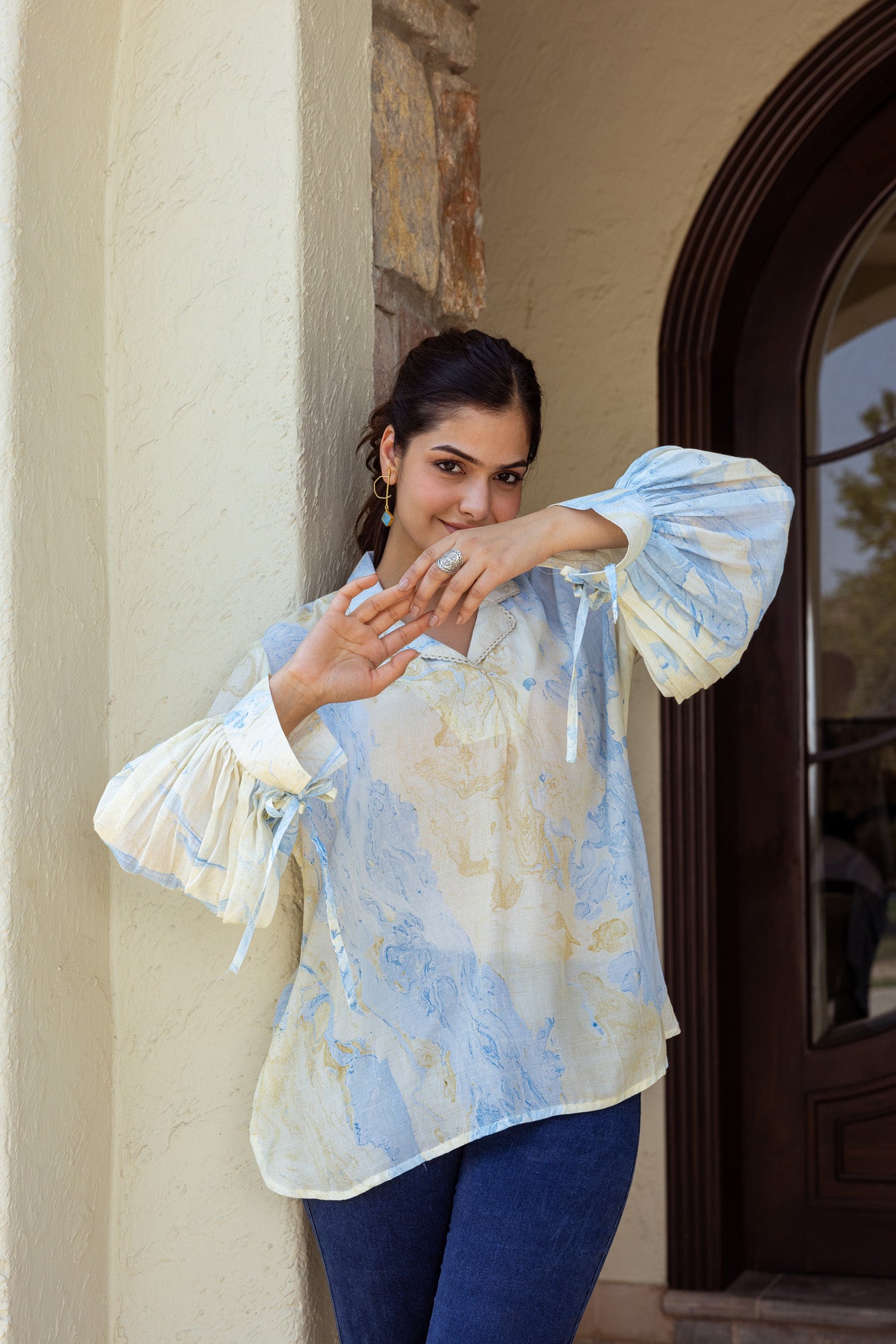 Khwaab E Ishq Top with Puff Sleeves