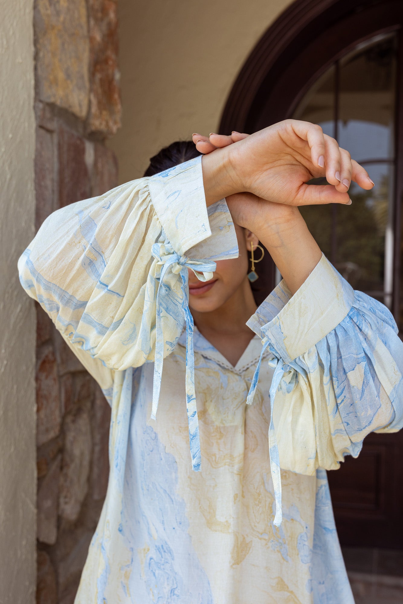 Khwaab E Ishq Top with Puff Sleeves