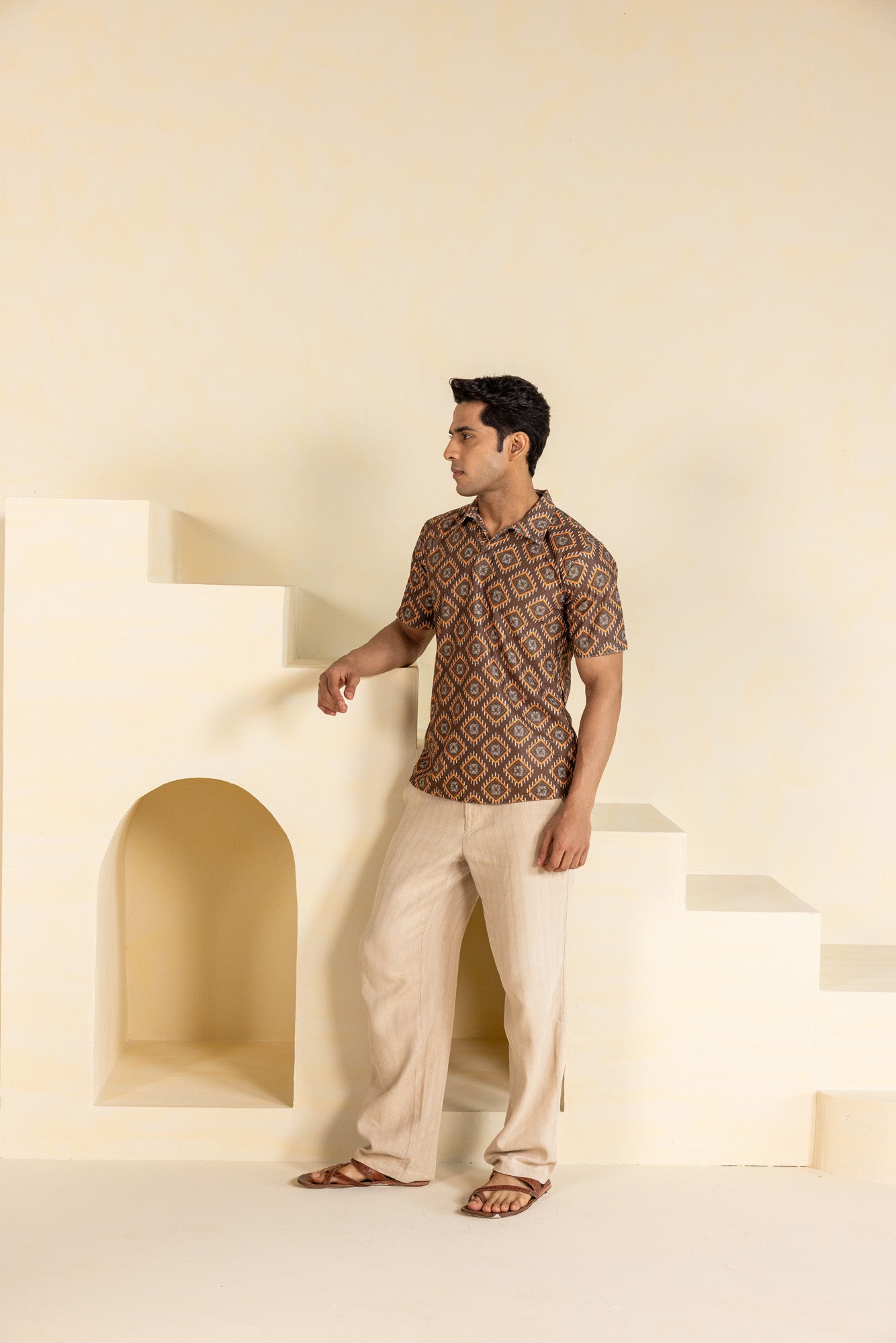 Brown Ikat T-Shirt