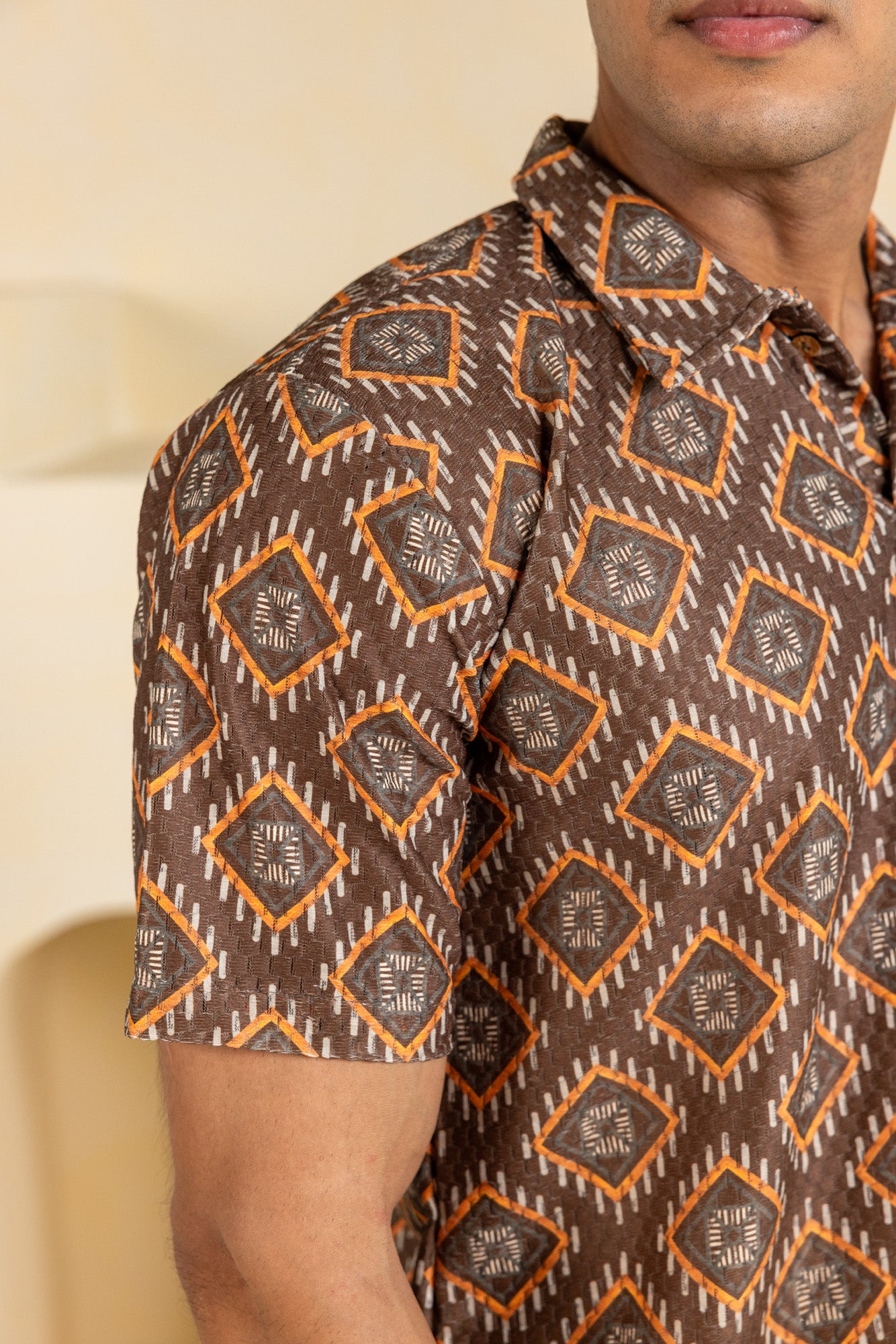 Brown Ikat T-Shirt