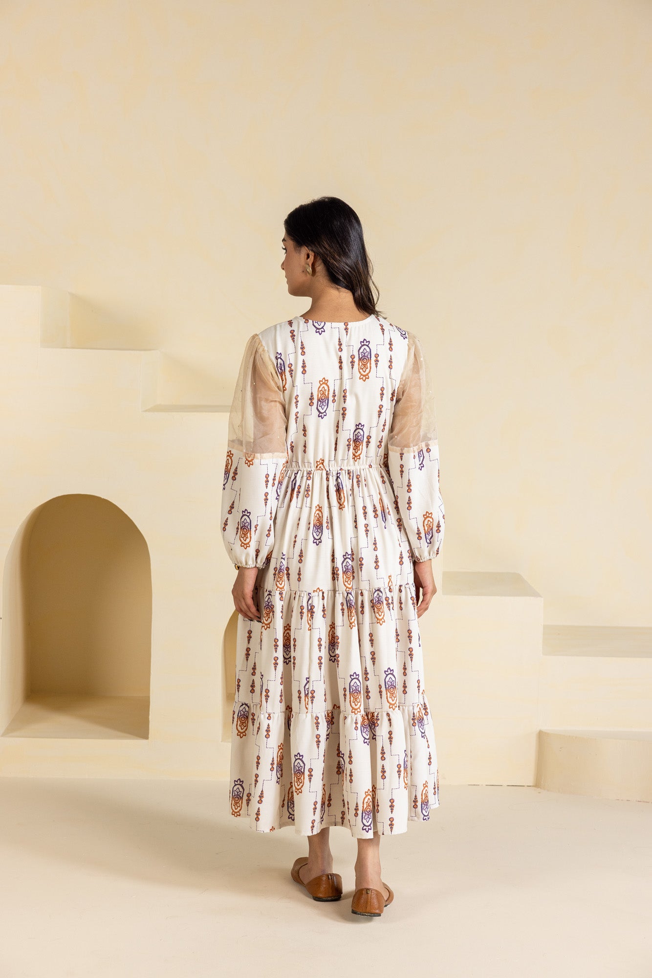 Cream Ikat Dress