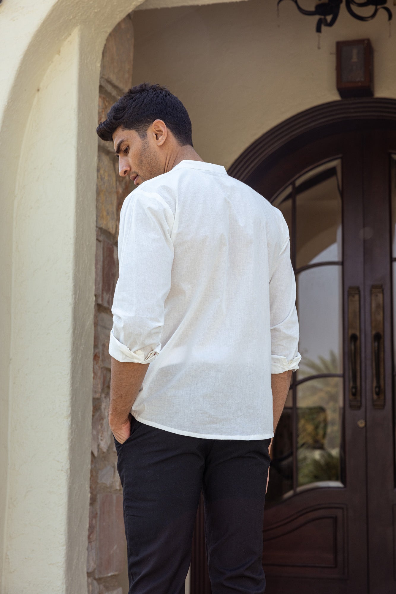 Tropical Embroidery Mens Shirt