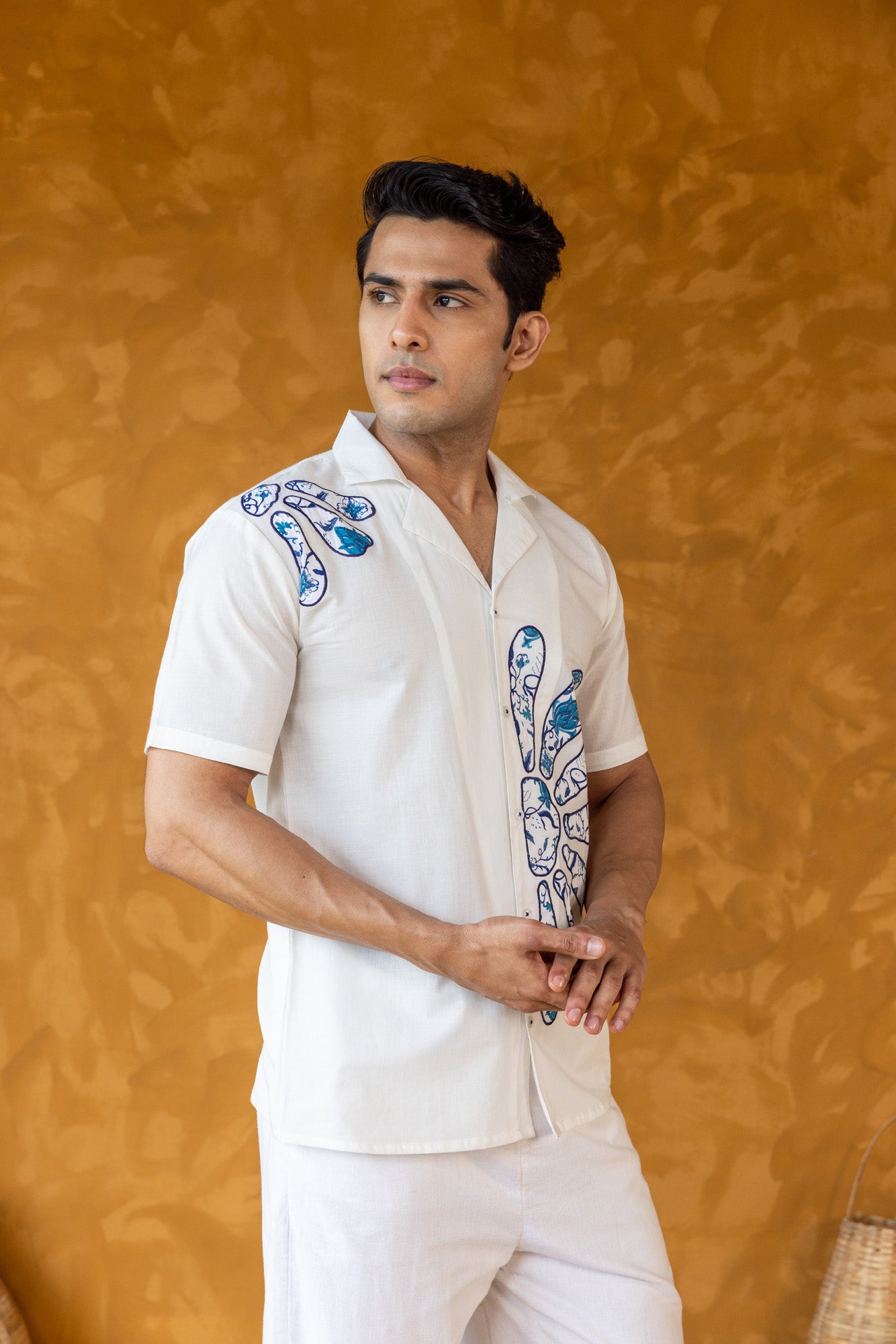 Flower Embroidered Shirt