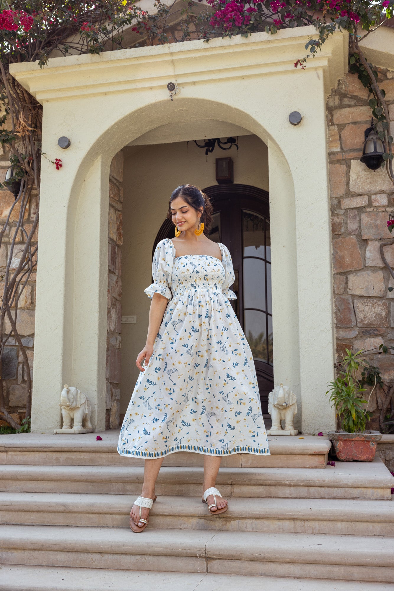 Tropical Print Summer Party Dress