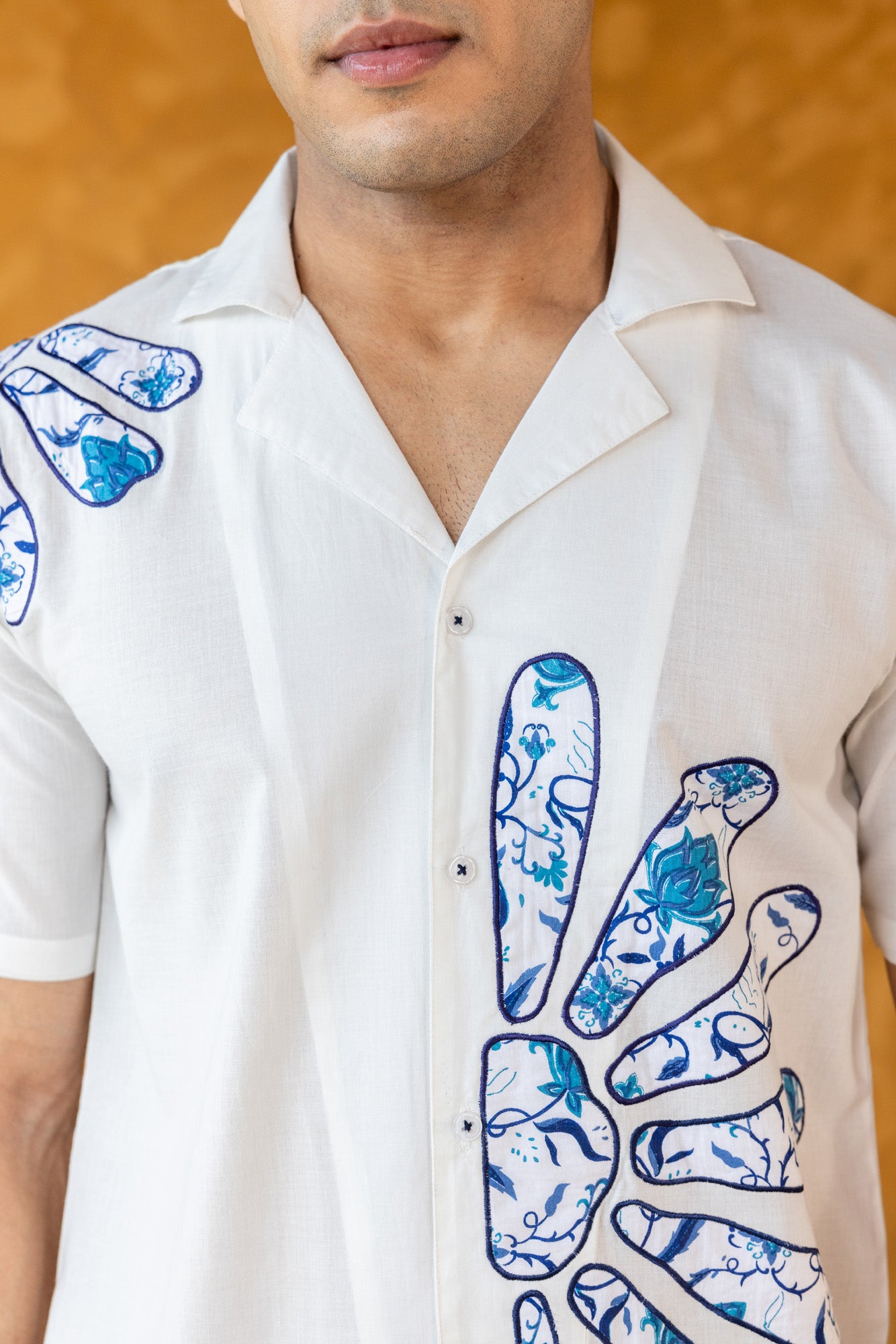 Flower Embroidered Shirt