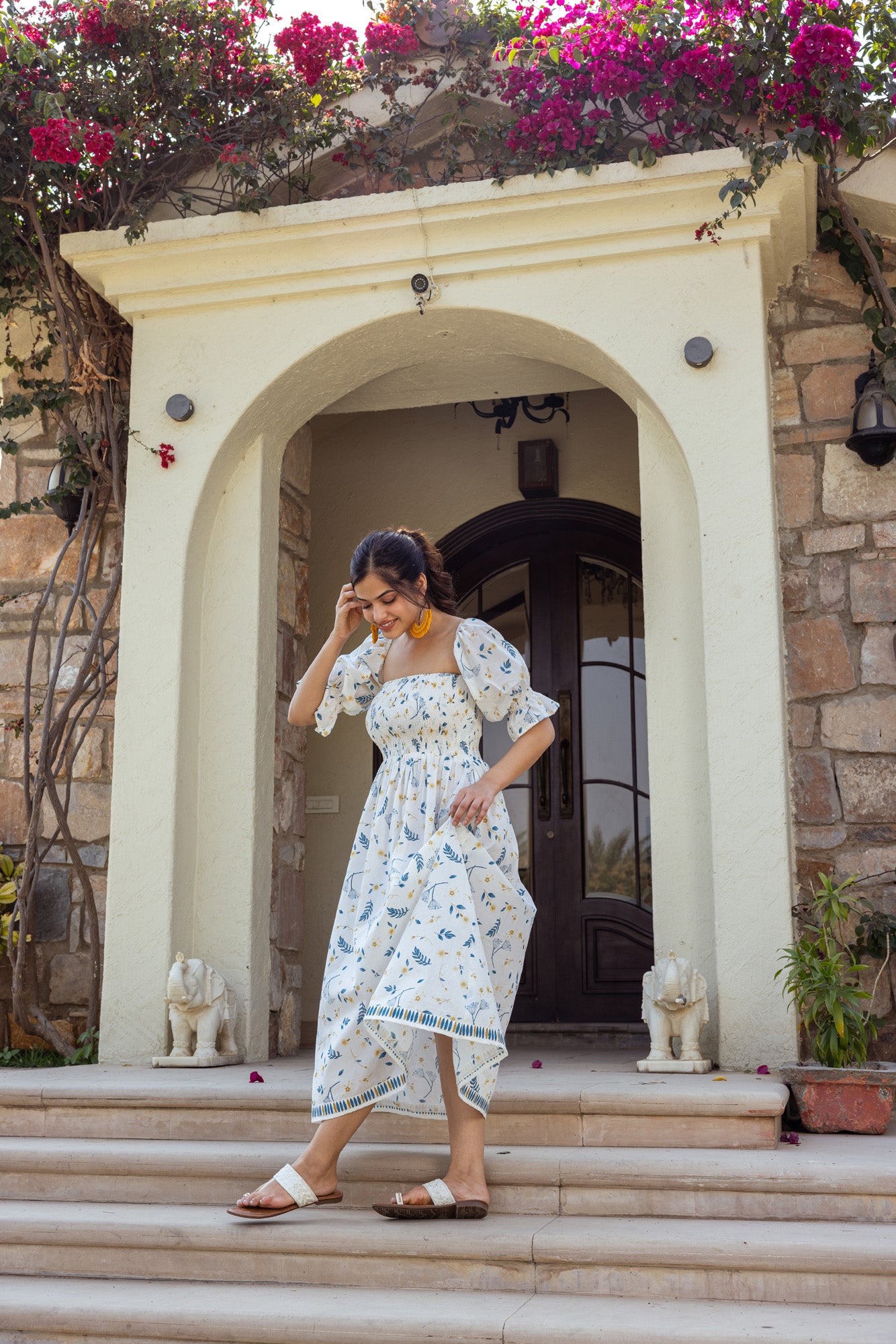 Tropical Print Summer Party Dress