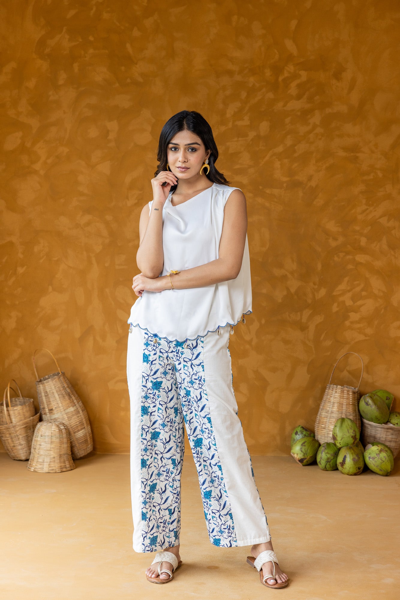Embroidered White Co - Ord Set