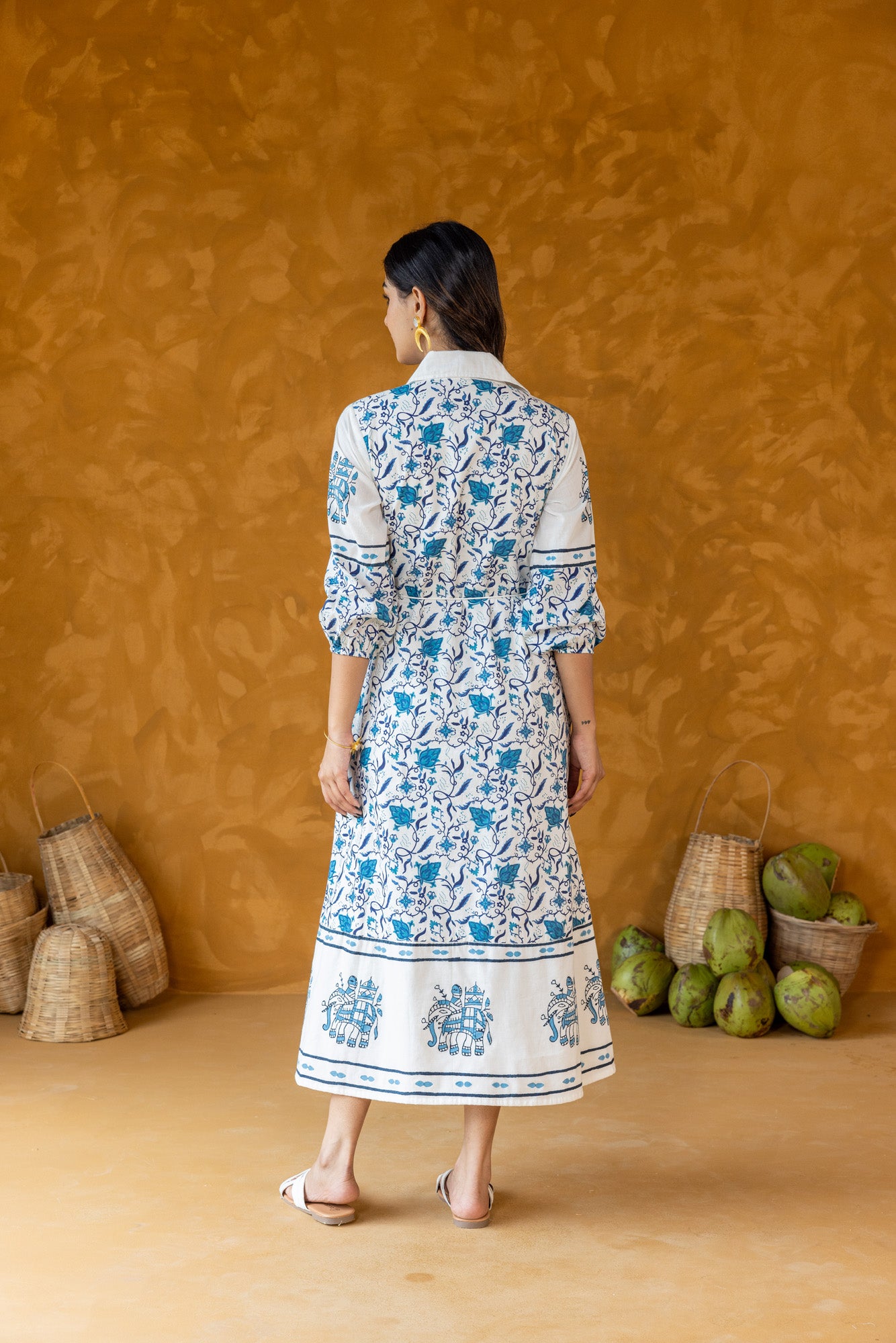 Azure Shirt Collar Dress