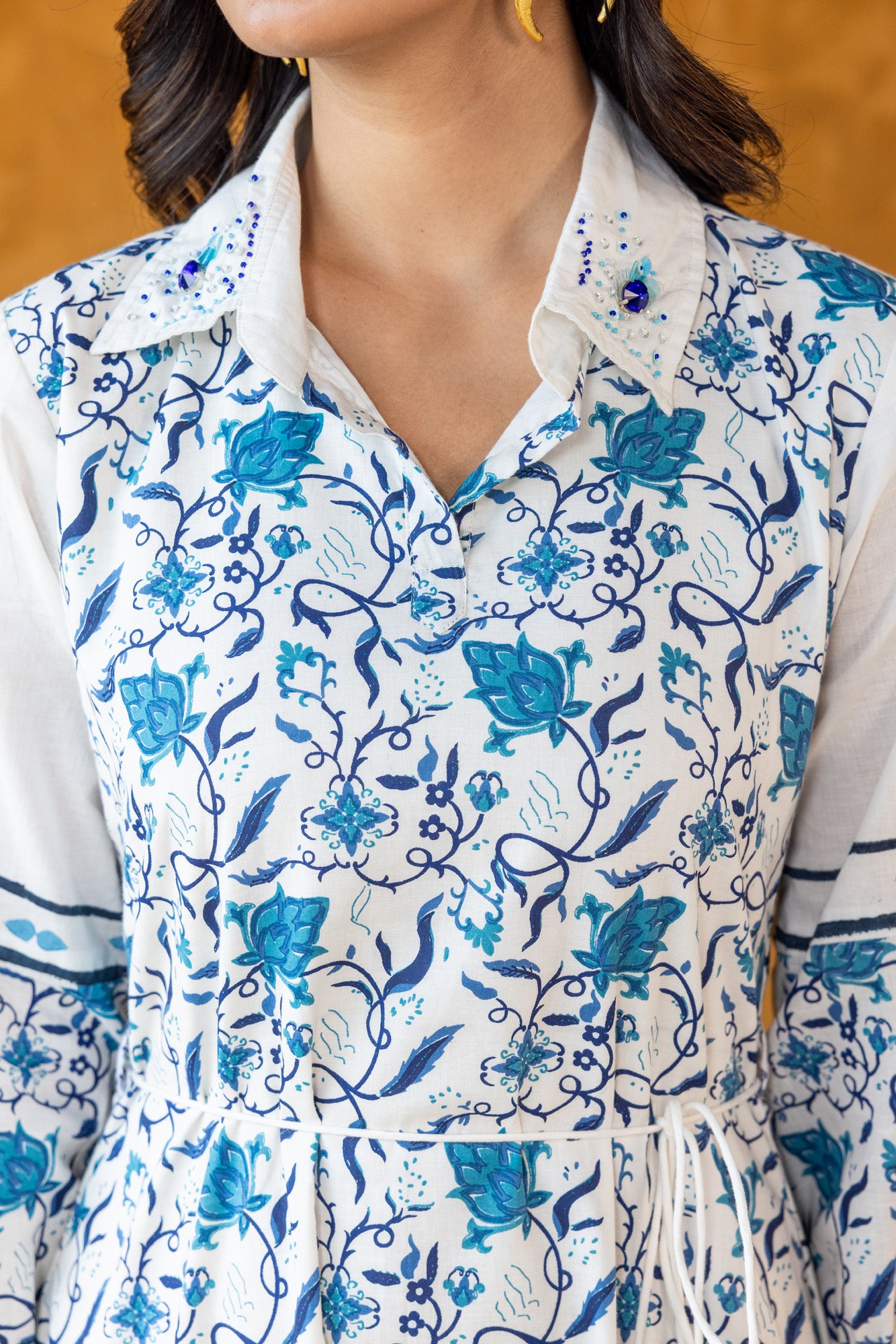 Azure Shirt Collar Dress