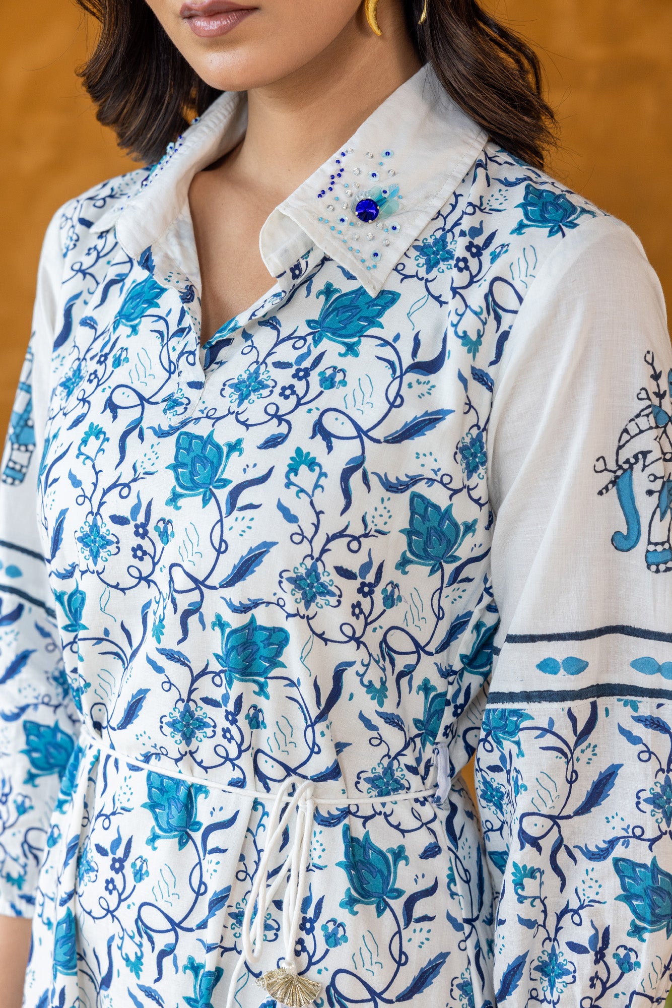 Azure Shirt Collar Dress
