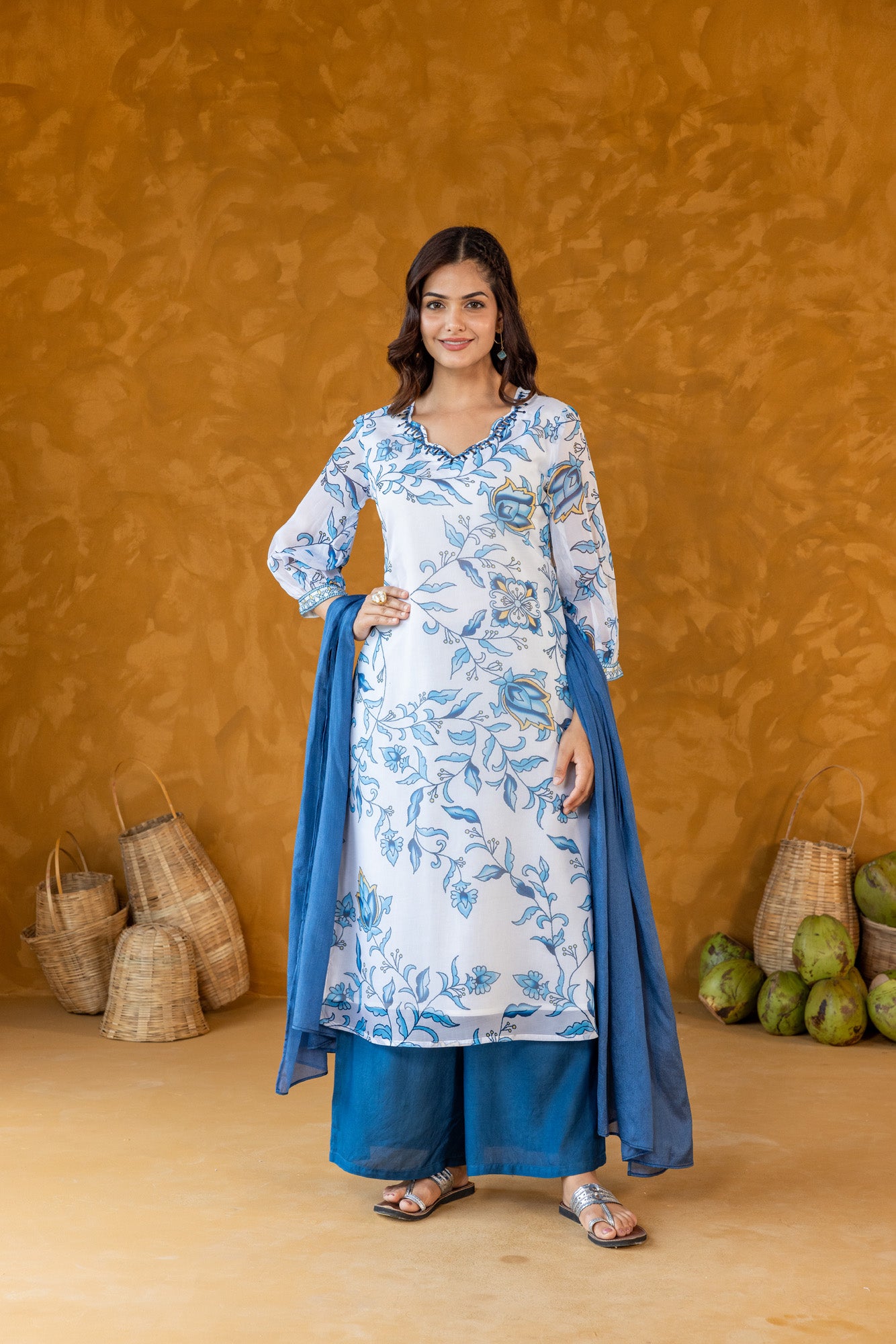 Azure Viscose Kurta Set
