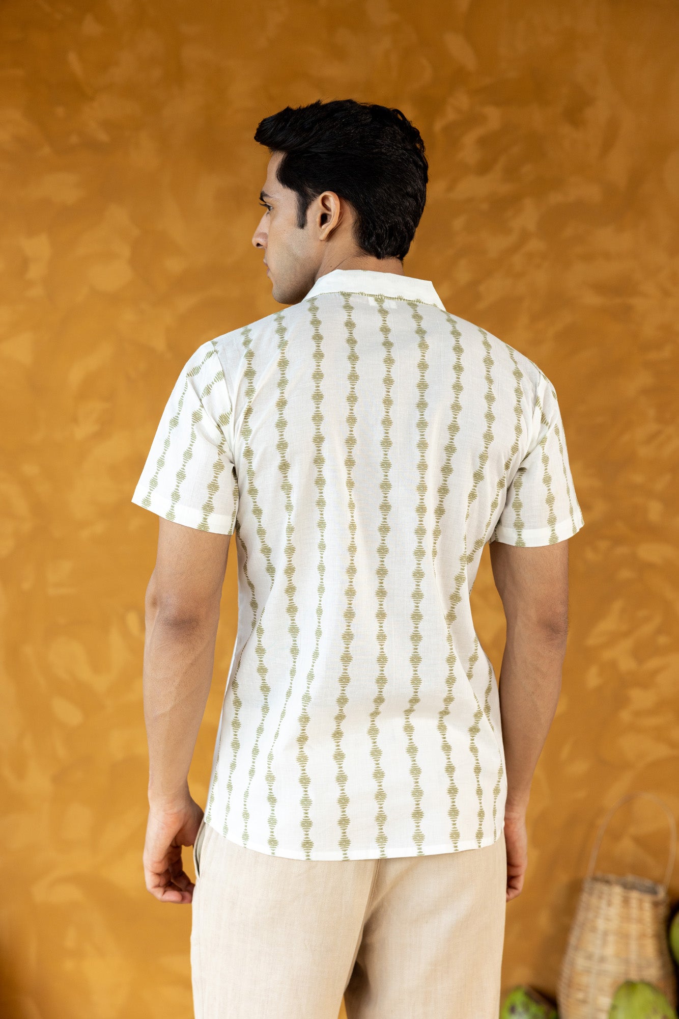 White Hand Motif Embroidered Shirt