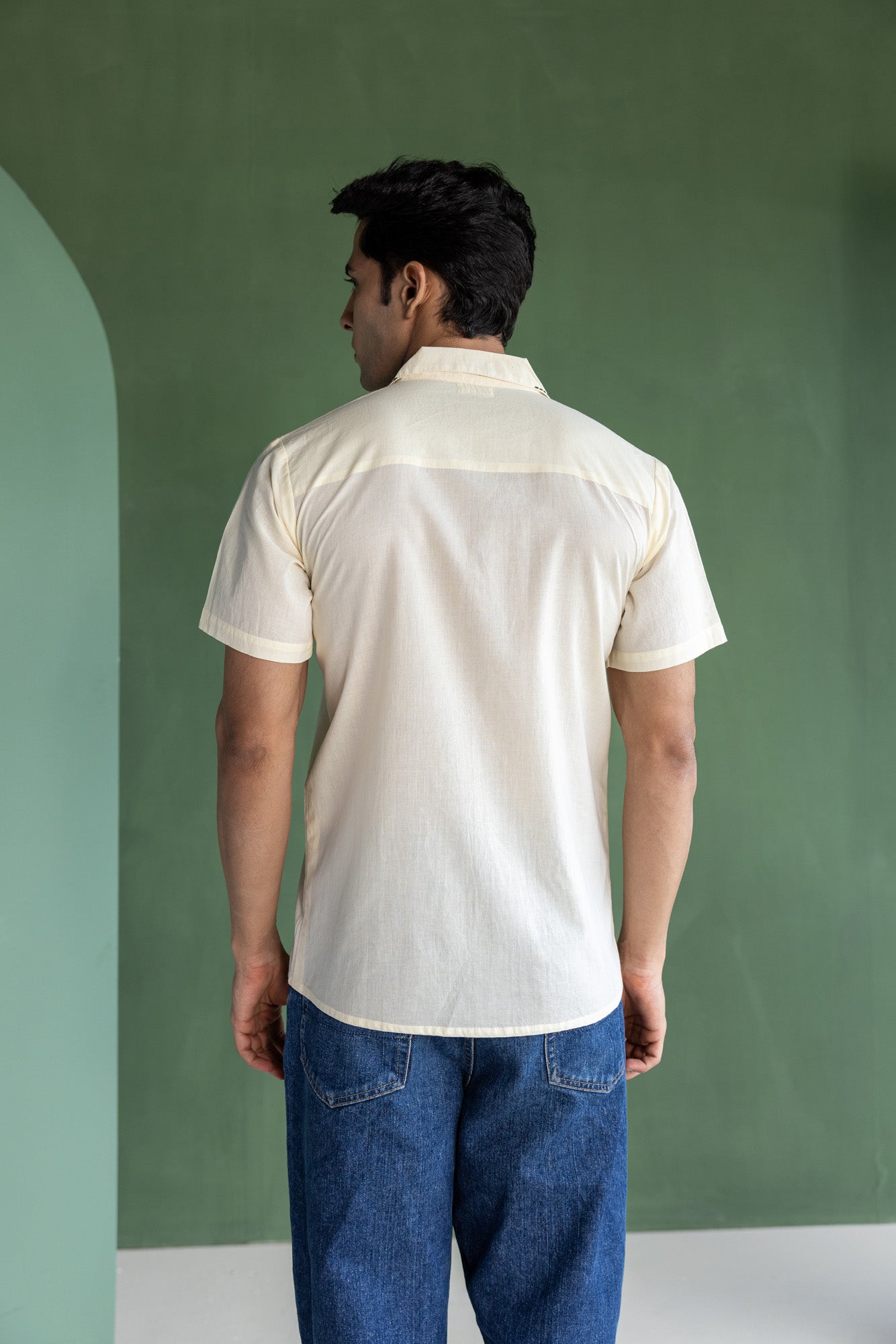 Bike Embroidered Collar Shirt
