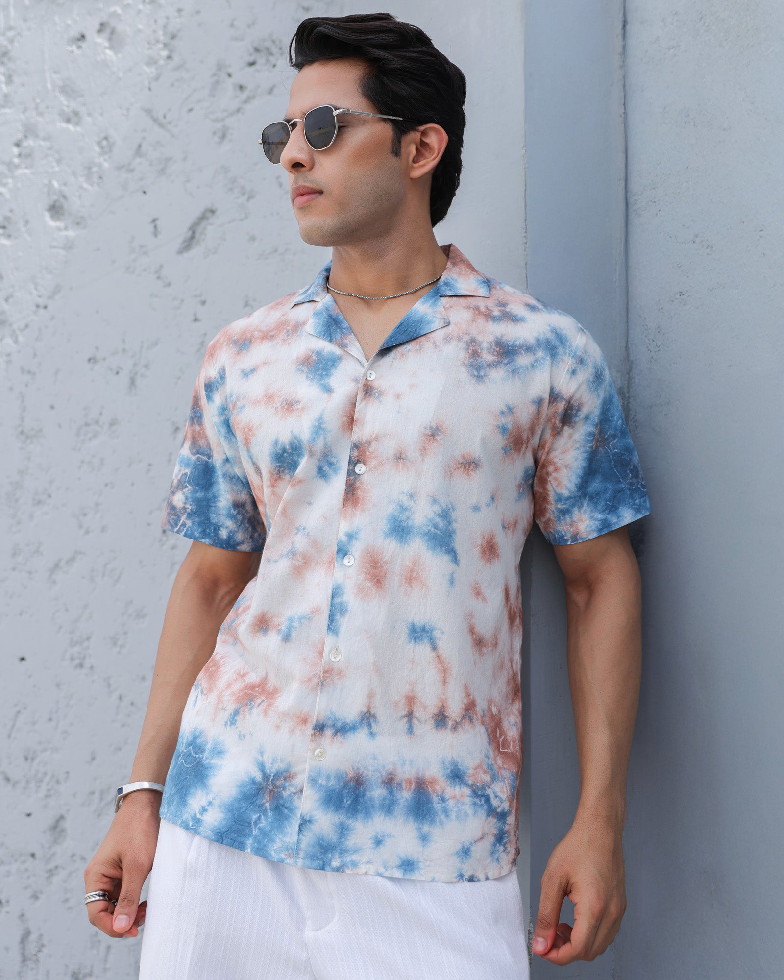 Cloudburst Tie-Dye Cotton Shirt