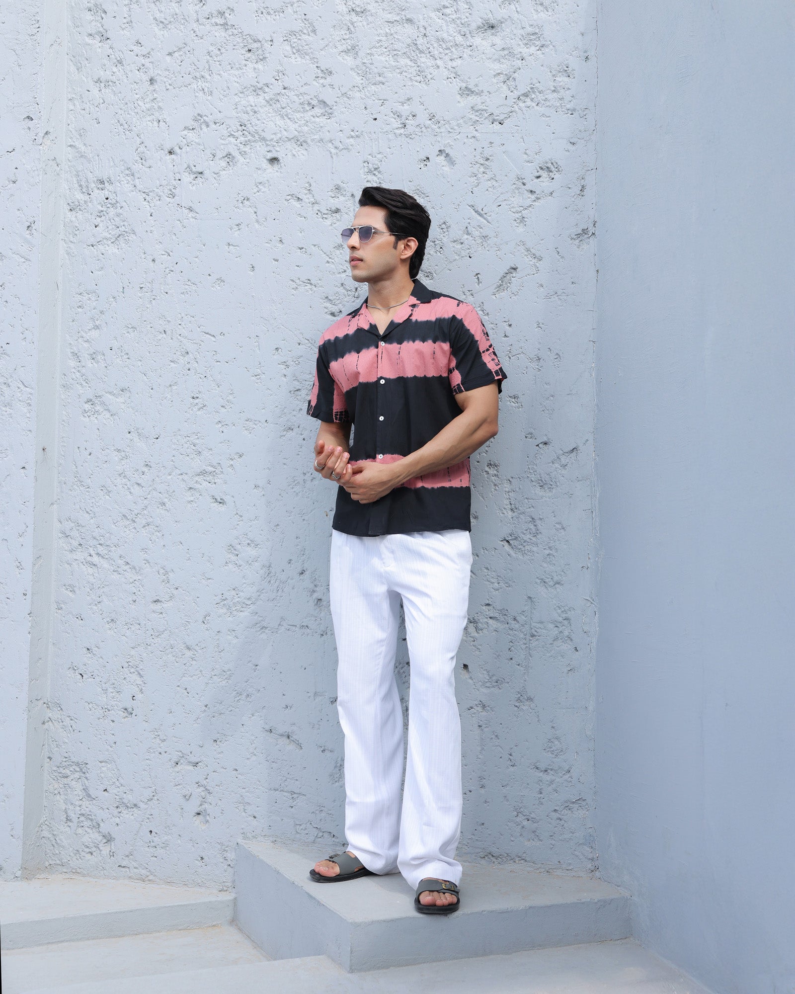 Midnight Blush Tie-Dye Cotton Shirt