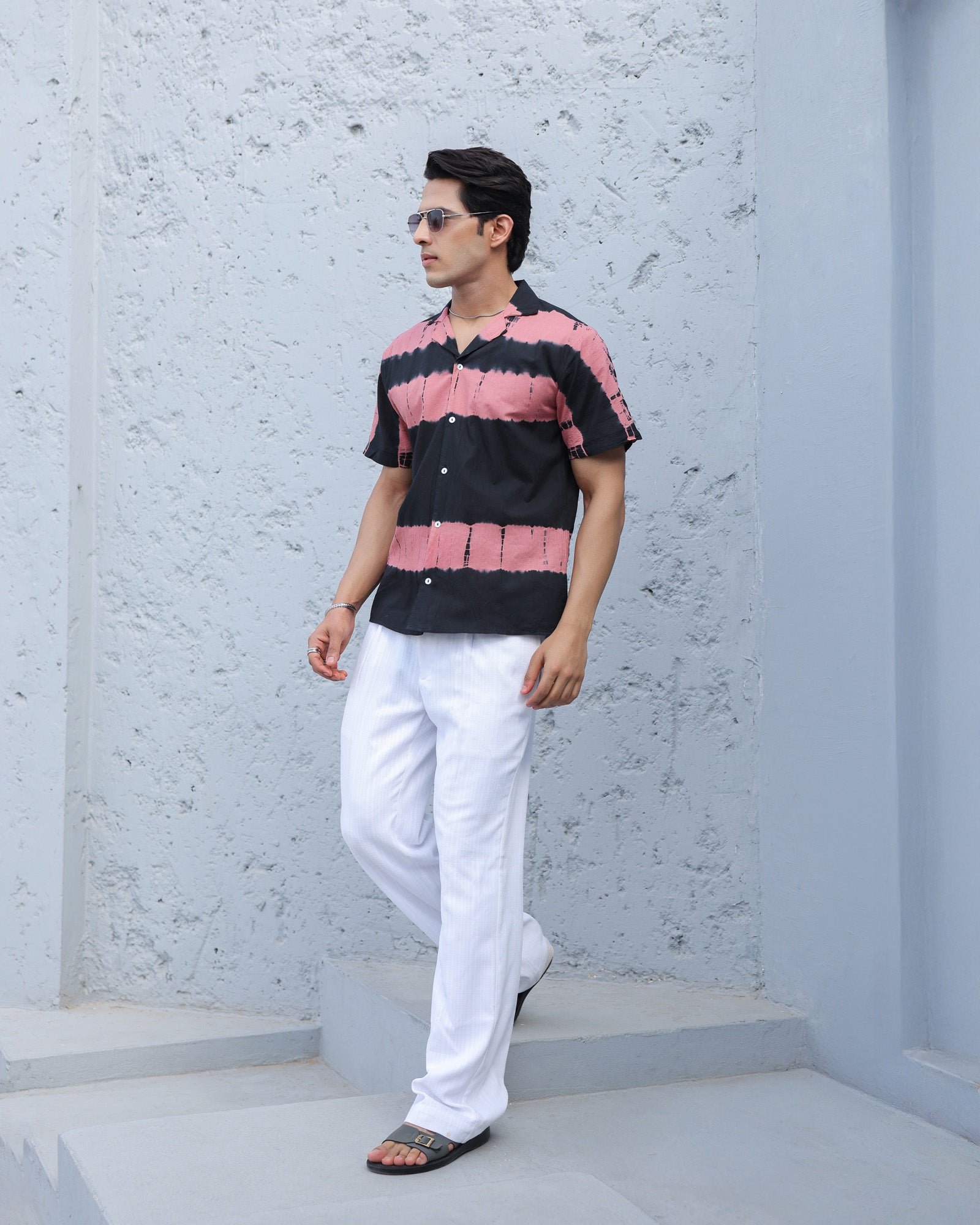 Midnight Blush Tie-Dye Cotton Shirt