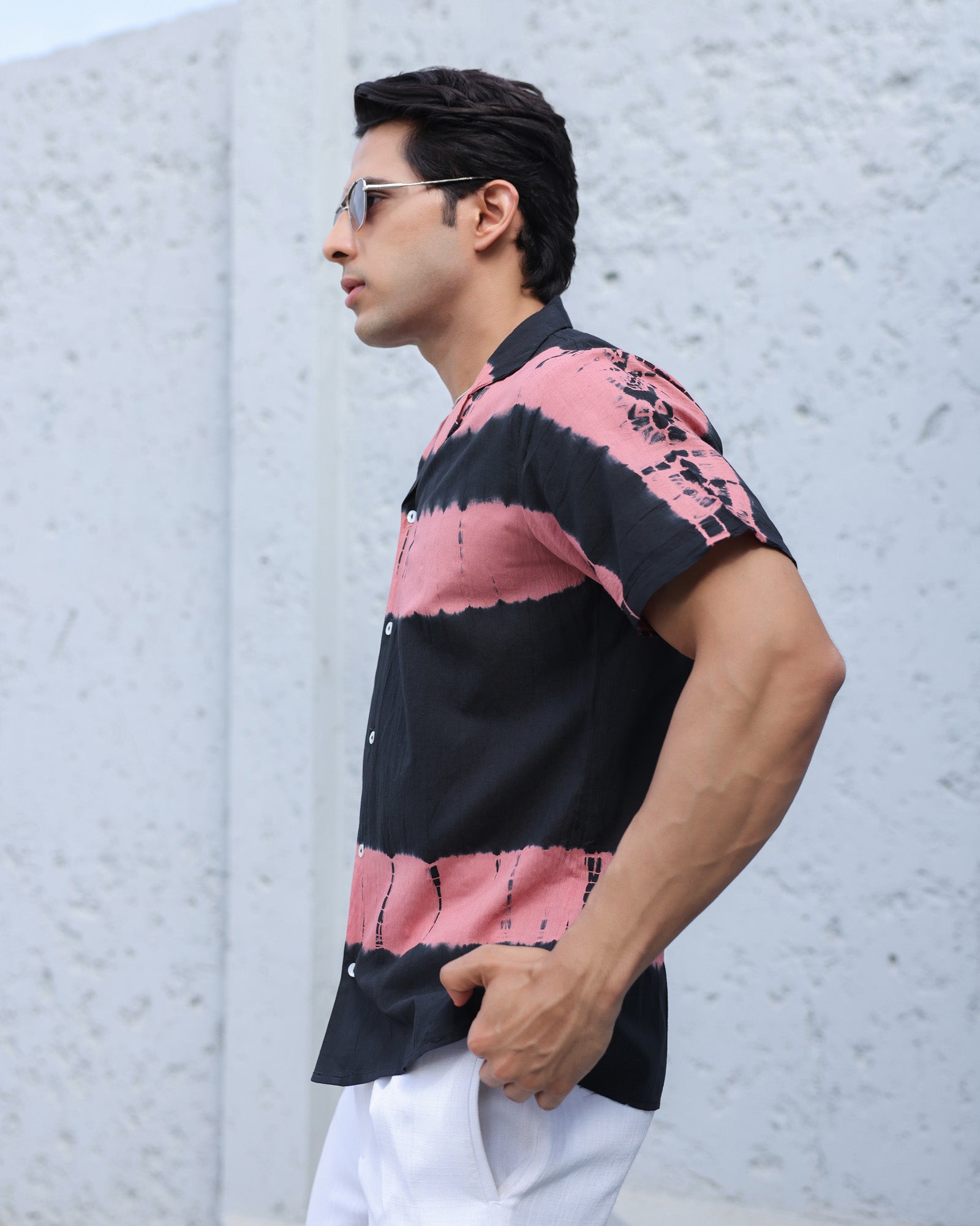 Midnight Blush Tie-Dye Cotton Shirt