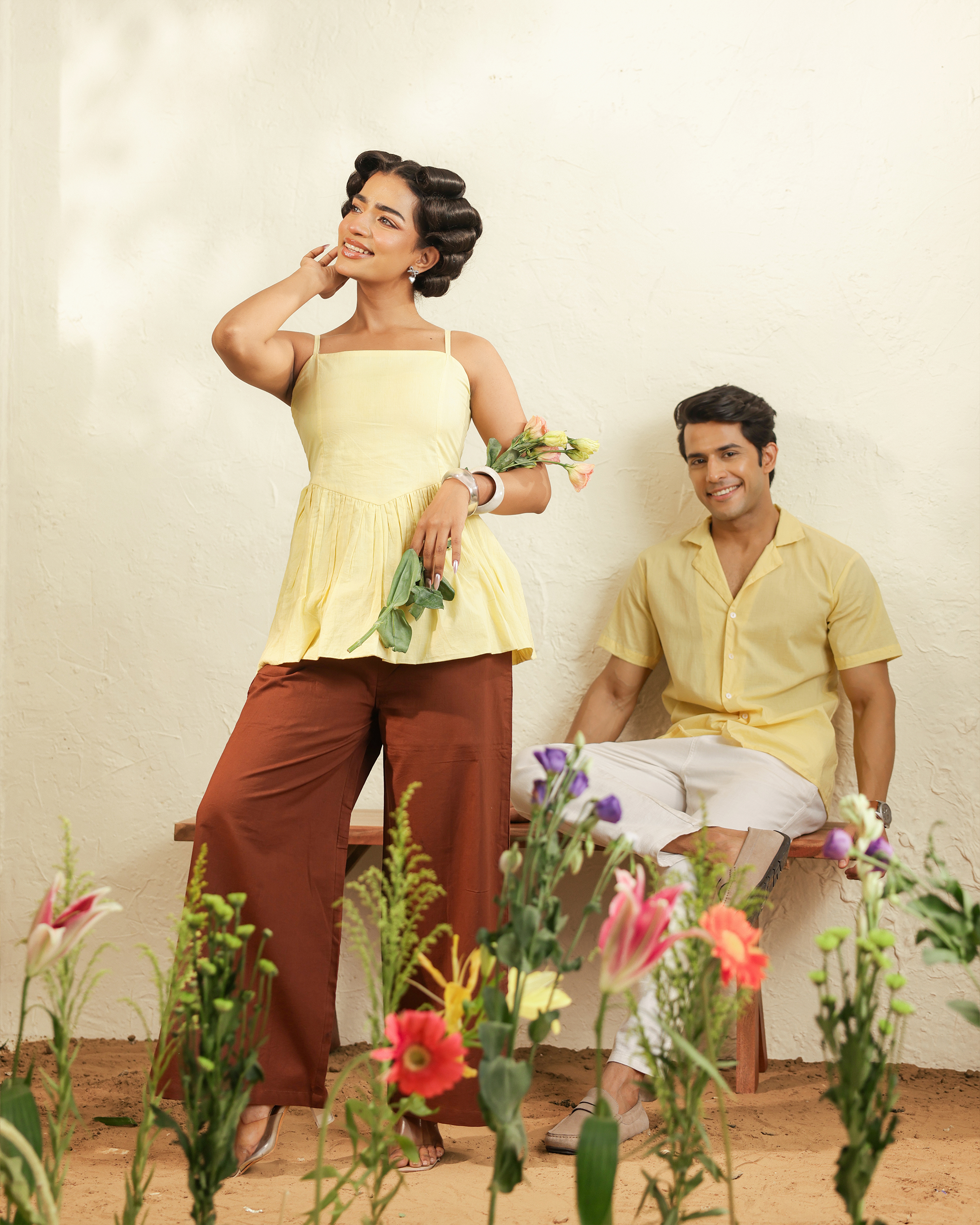 Couple Combo Set – Maroon Tie-Dye Shirt & Top