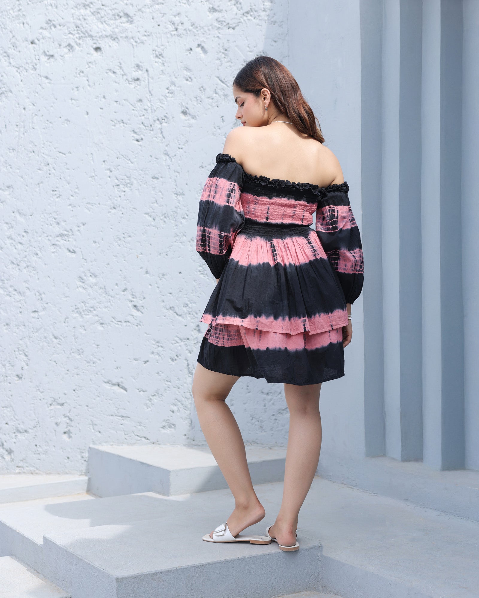 Midnight Blush Off-Shoulder Dress