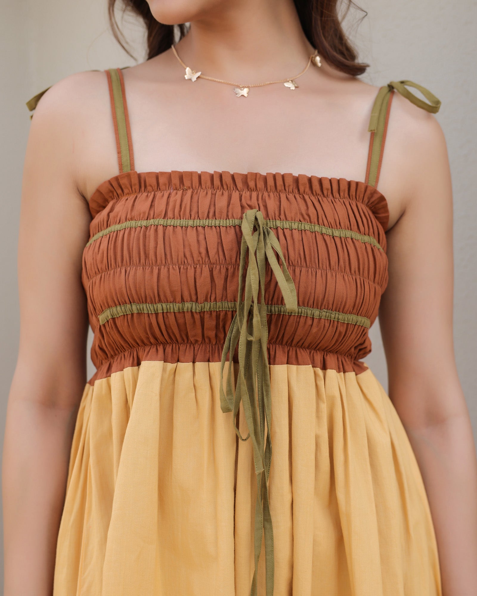 Sahara Sunset Ombre Smocked Maxi Dress