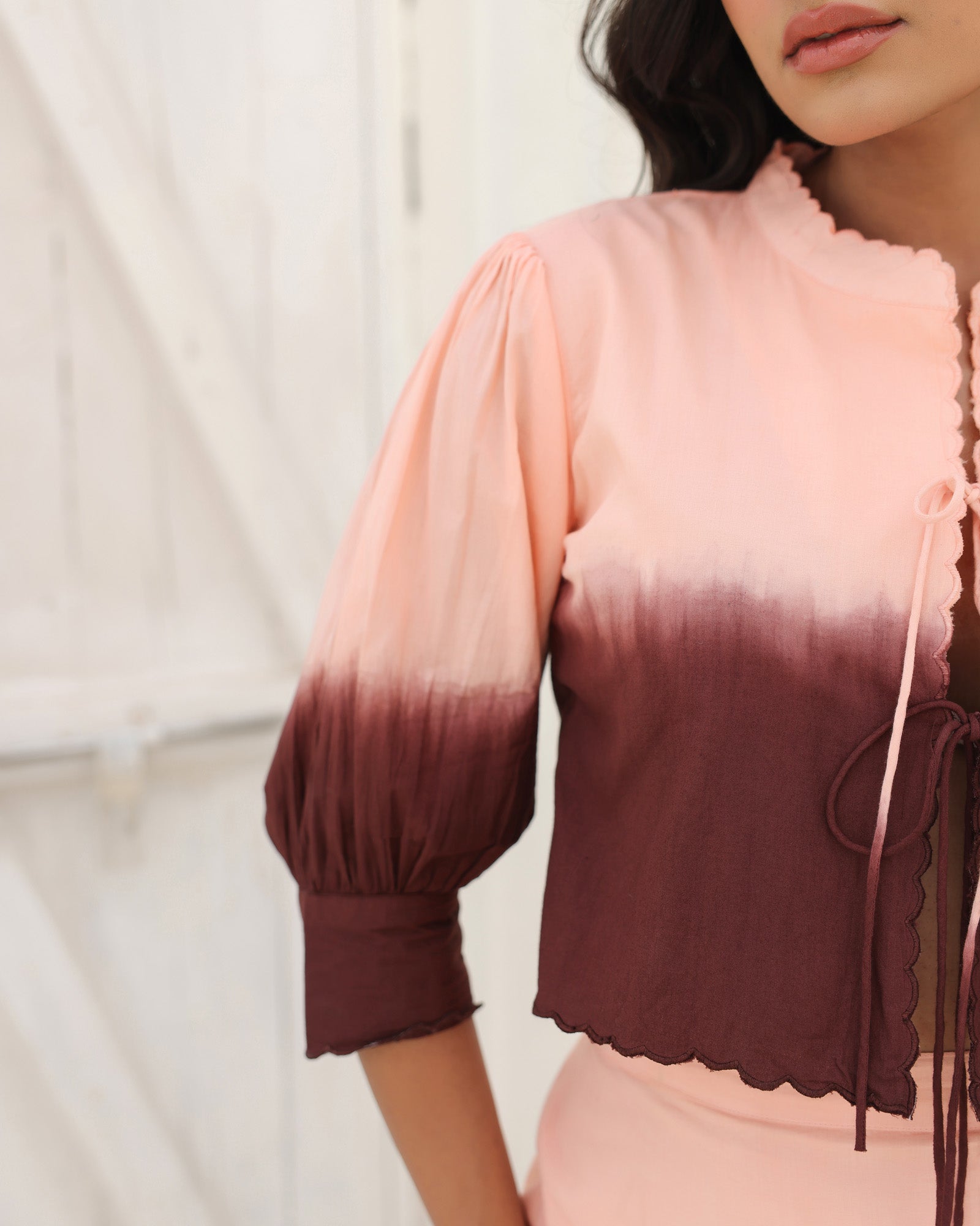 Cocoa Blush Tie-Dye Top and Skirt Set