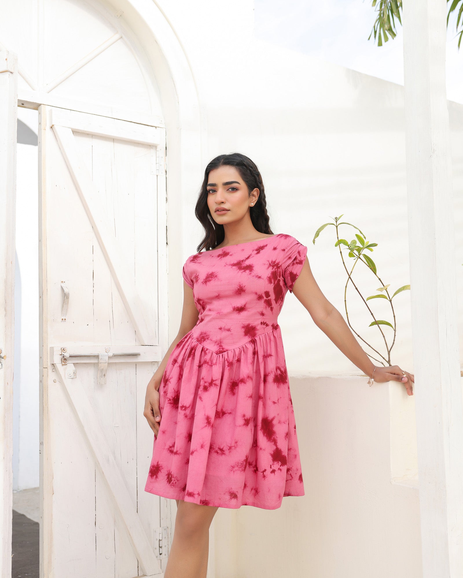 pink tie dye dress Rosebliss Tie-Dye Dress