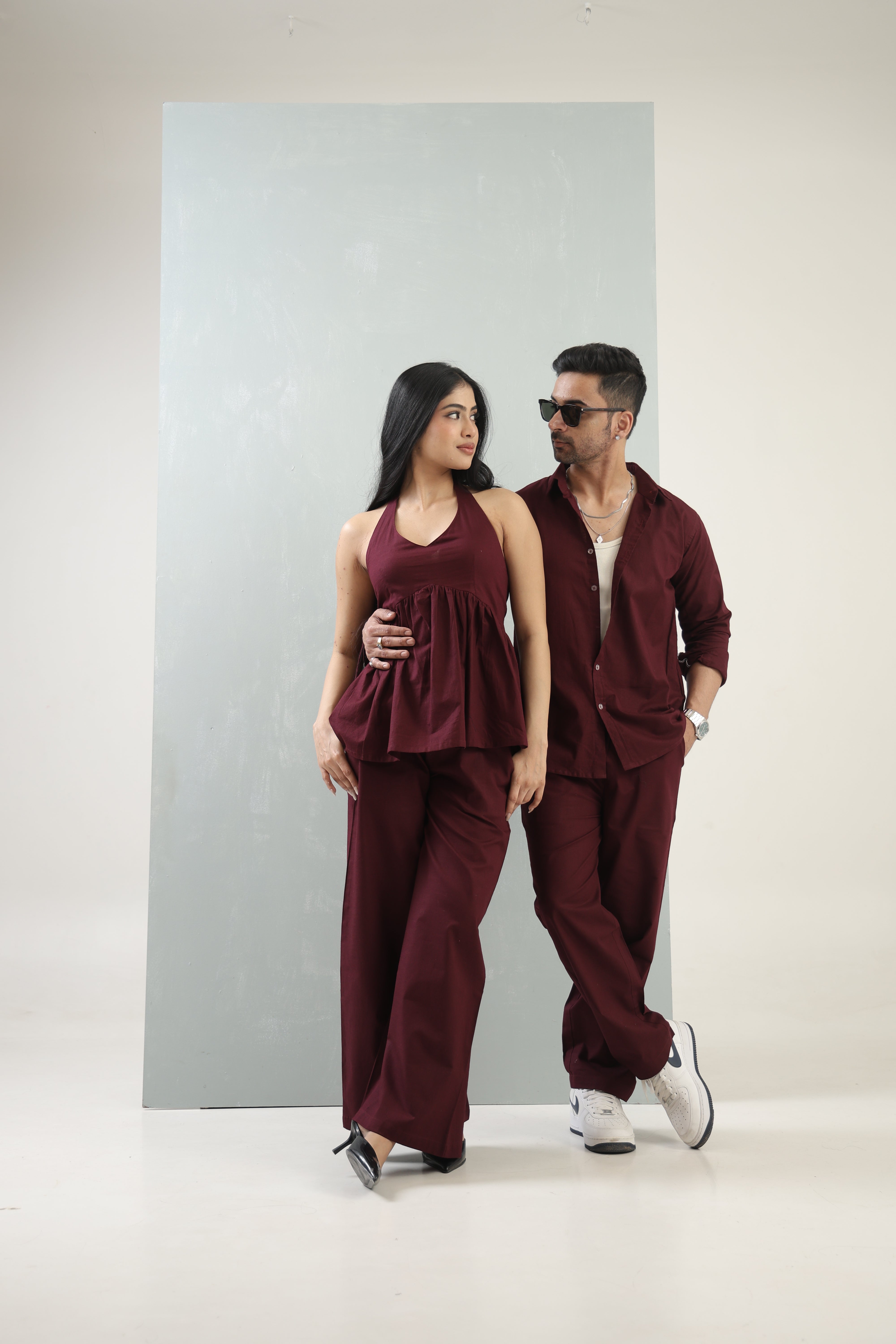 Women's Cherry Red Lace-Back Co-Ord Set