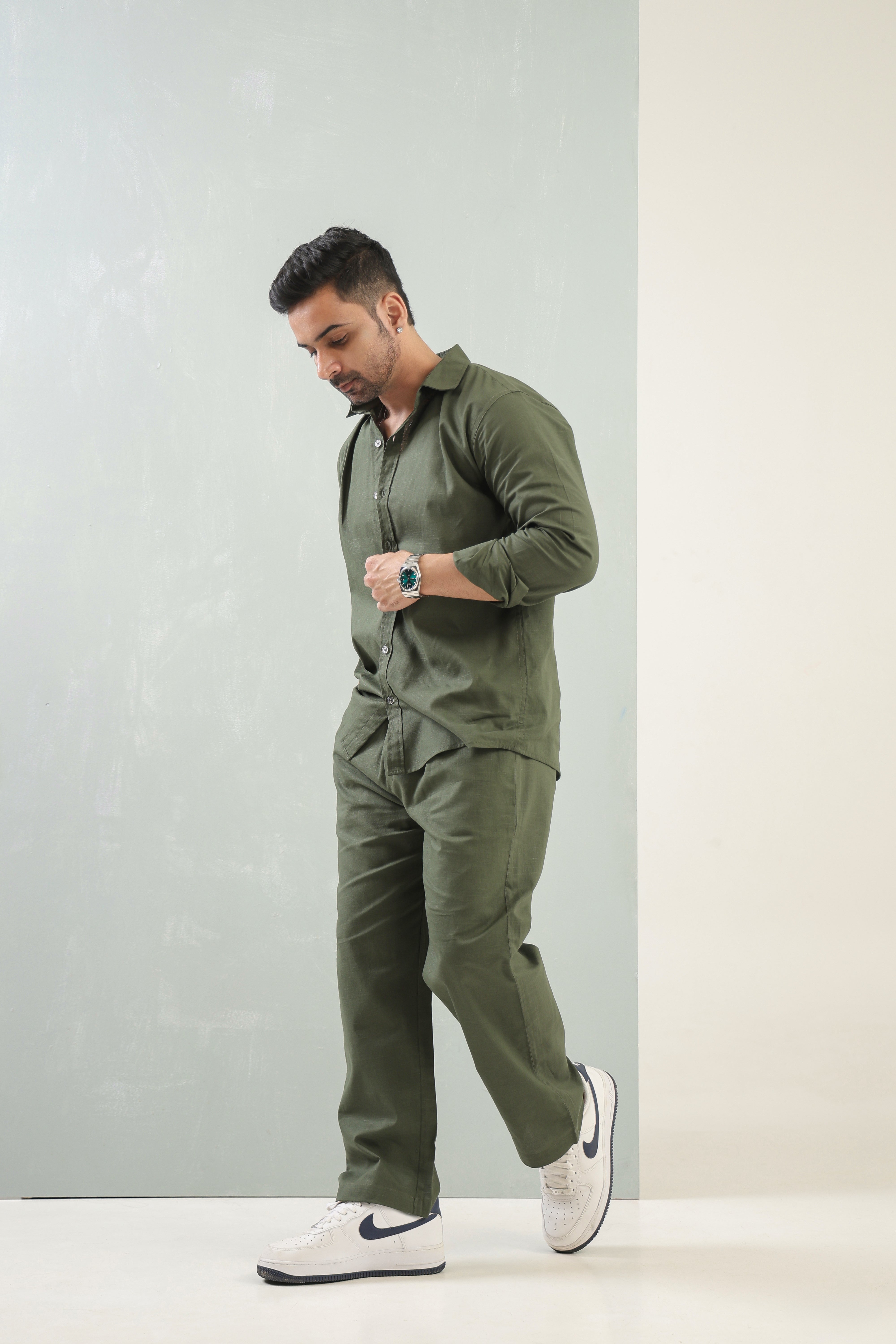 Mens Olive Green Signature Co-Ord Set